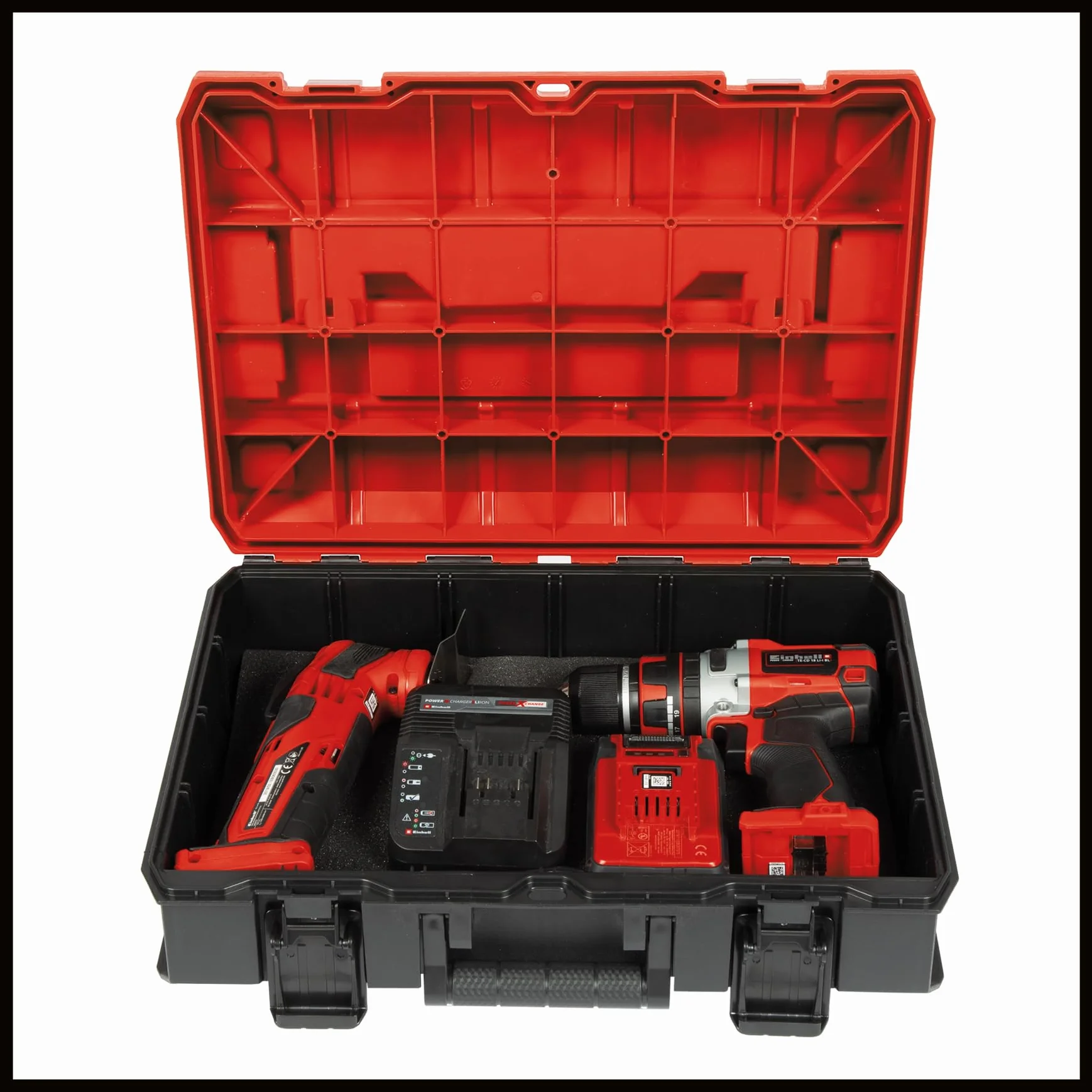 Einhell E-Case (System Box) Skrzynka Narzędziowa, Czarny/Czerwony, 44x33x13 cm