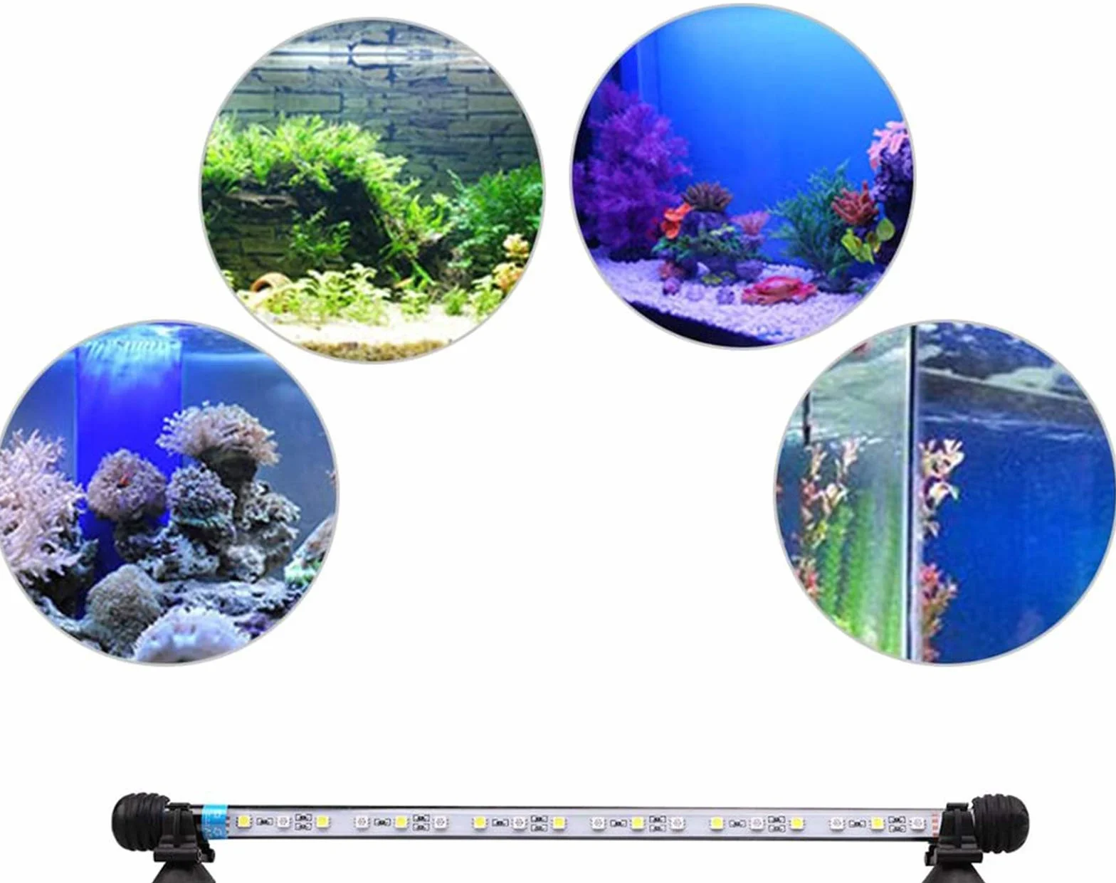 SolarNovo 18 – 112 cm LED oświetlenie akwarium, oświetlenie podwodne, osłona wodoszczelna, wtyczka UE do zbiornika na ryby (1,8 x 48 cm, biała i niebieska)