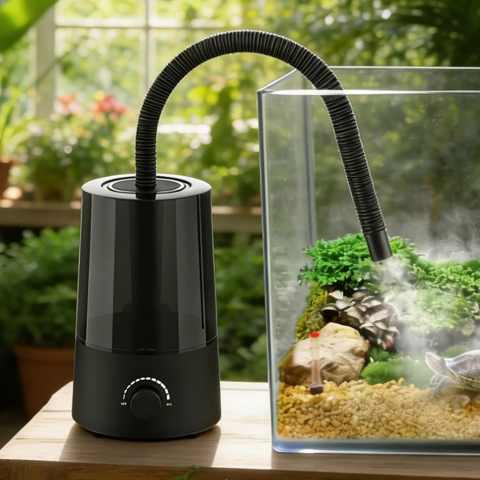 Zamgławiacz dla Gadów 2.5L Pojemnik, Automatyczne Wyłączanie w Terrarium | Nawilżacz dla Płazów Dla Wiwarium , Gekon, Płaz, Gad, Żółw, Wąż, Żaba, Jaszczurka