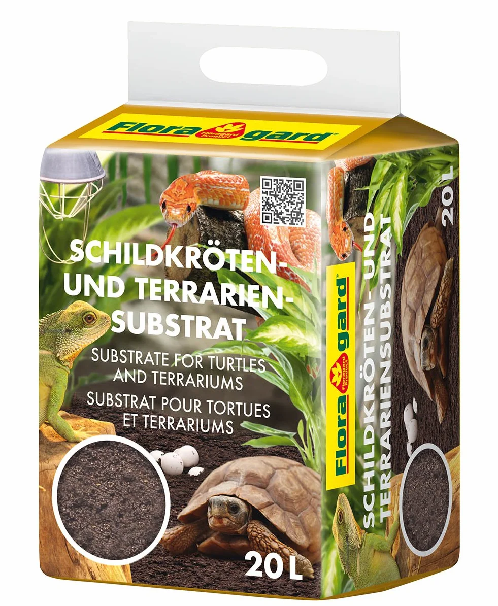 Floragard Ziemia żółwi i podłoże do terrariów 20 l, naturalna ściółka dla gadów