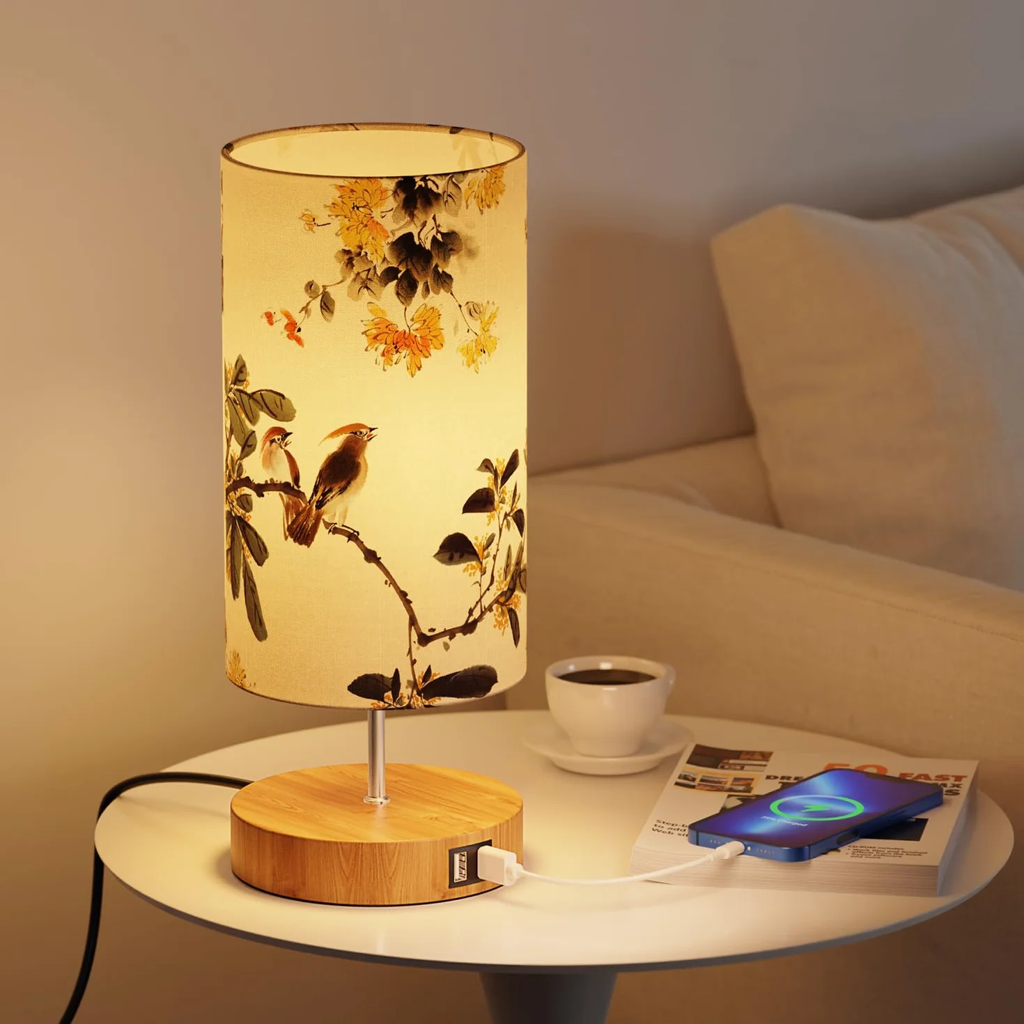 GPATIO lampa LED dotykowa ściemniana zestaw 2 szt. z nadrukiem 2 porty USB