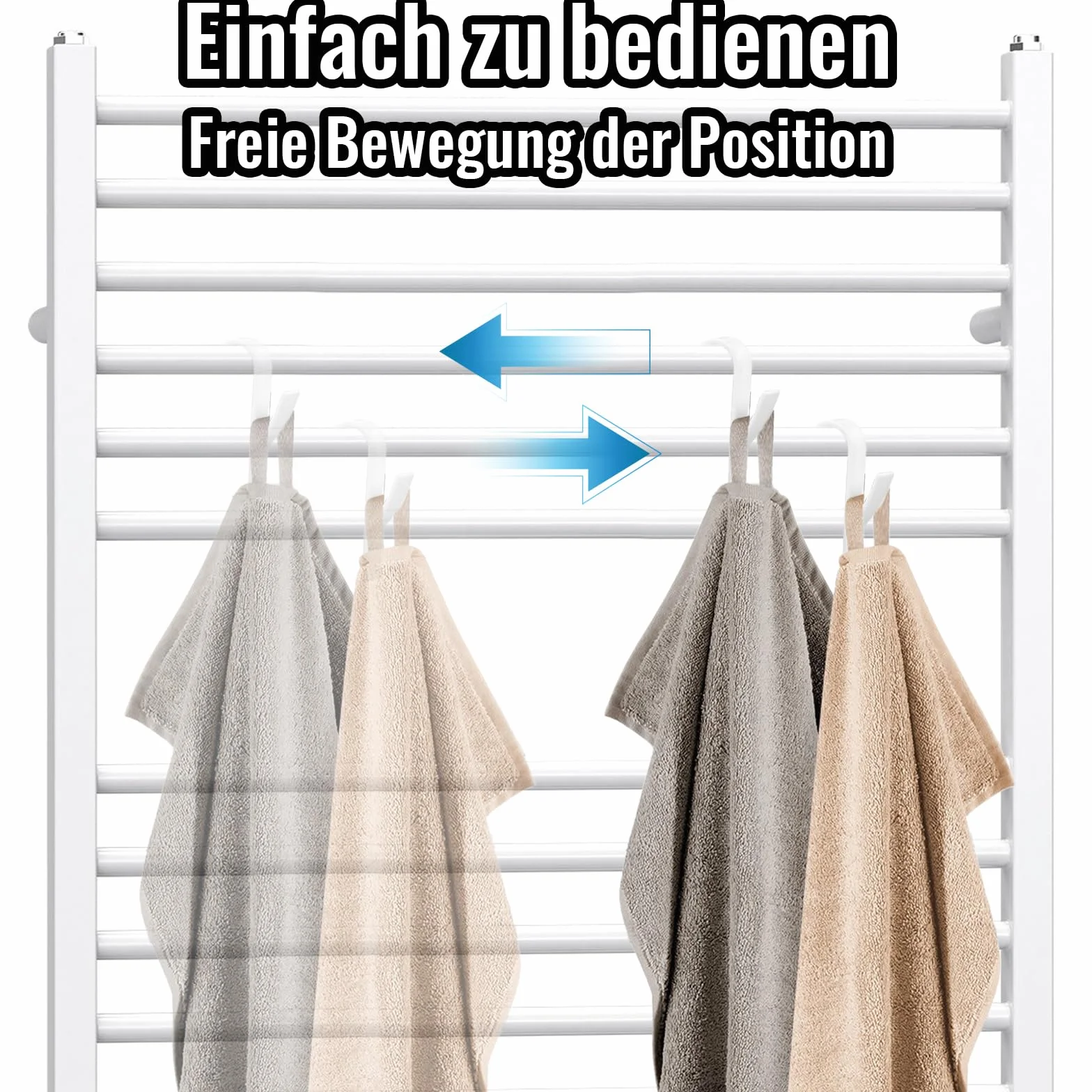 12 sztuk haczyków do grzejników okrągłych, uniwersalne haki na grzejniki, haki ABS, do grzejników łazienkowych, białe, haczyki do grzejników na ręczniki, do wszystkich standardowych