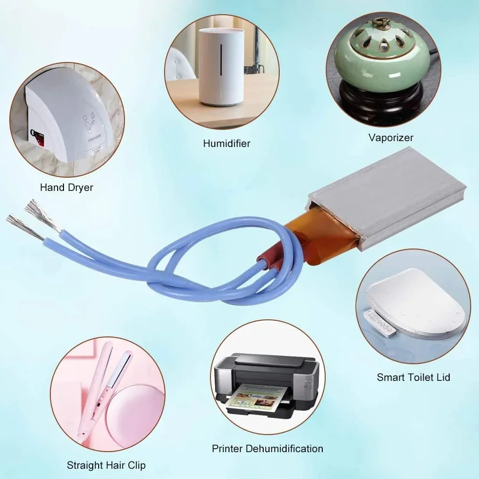 Płyta grzewcza termostatu PTC, Jadeshay PTC element grzewczy AC/DC 12 V termostatyczna aluminiowa powłoka ceramiczna płyta grzewcza, 3 W-10 W, 110 ℃, płyta grzejnika o stałej temperaturze