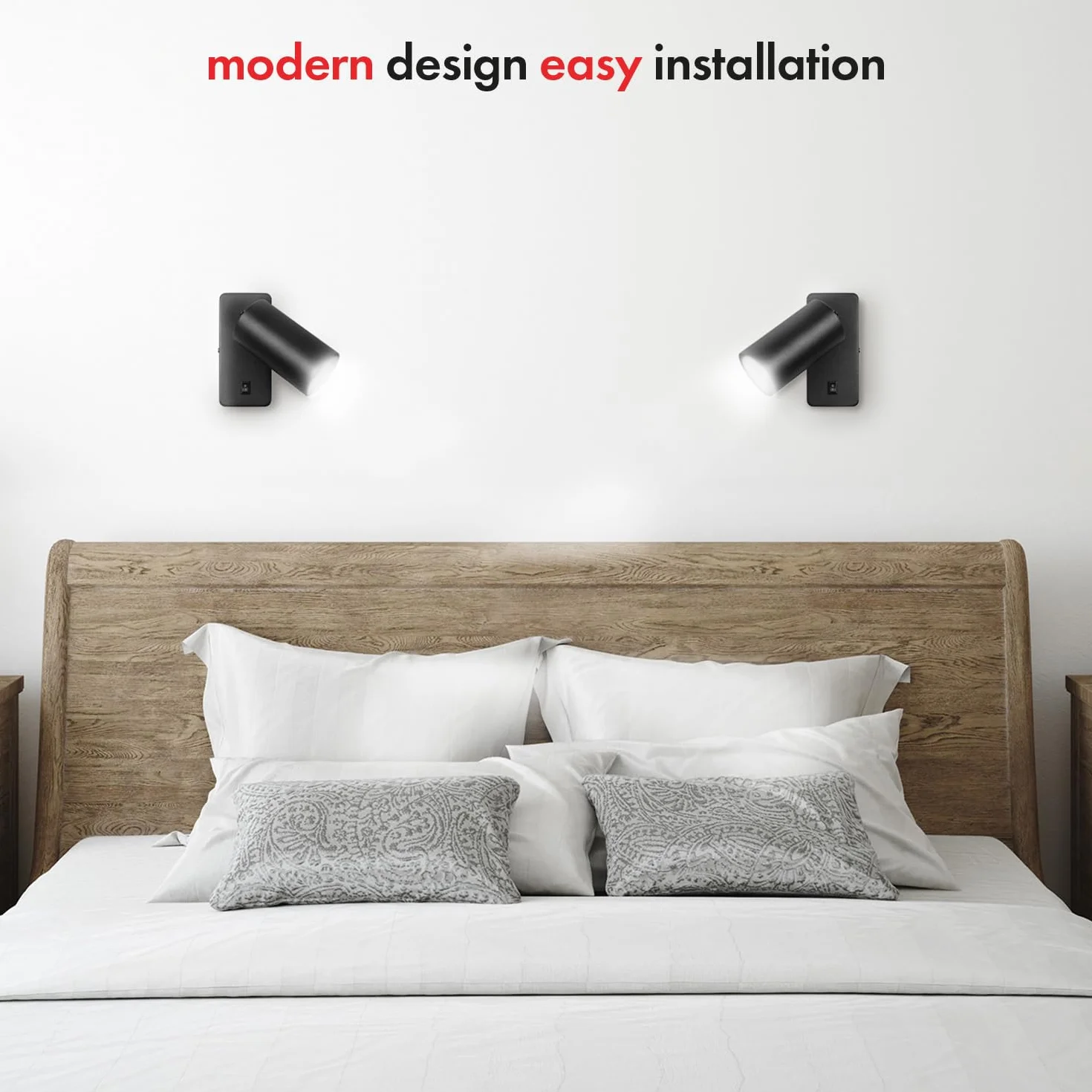Maclean MCE369 lampa ścienna GU10 z przełącznikiem maks. 40 W | obrotowy punkt | nowoczesne wzornictwo do salonu, sypialni i korytarza | 55 x 100 mm (czarna, bez żarówek)