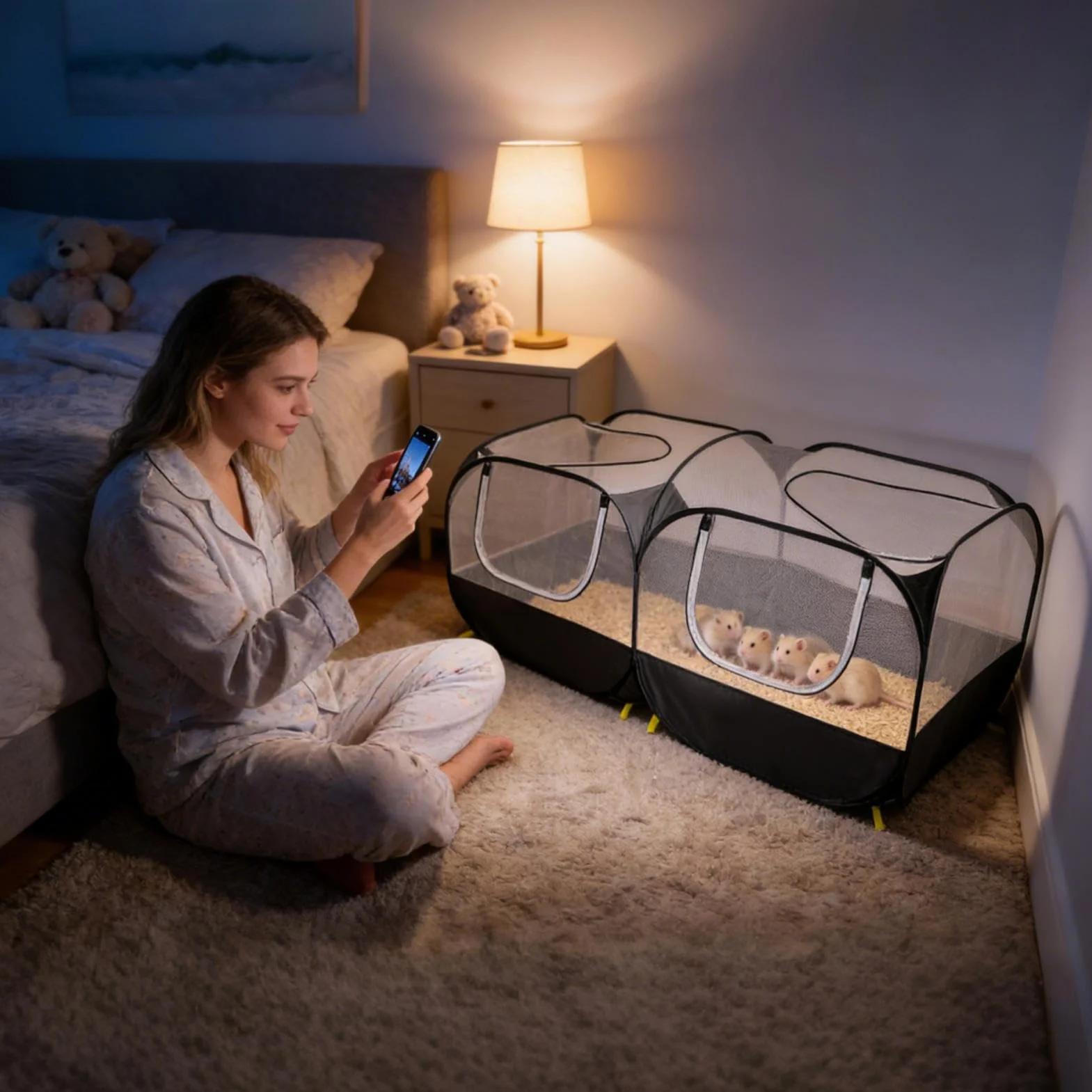 Kitten Playpen - Foldable Cat Enclosure for Indoor Outdoor Travel | Mesh and Sunproof with Cover, Foldable Mesh, Portable Pet Cage for Lawn Garden Yard Small Animal Safe Play Area