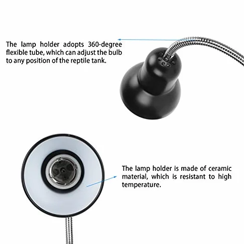 Zacisk Oprawa Lampy Reptile Sun Basking Lamp Clip Elastyczny Uchwyt na Lampę Grzewczą