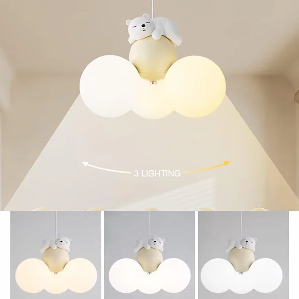 Lampa wisząca LED śpiący niedźwiedź kreskówka balon lampa sufitowa żyrandol lampa wisząca lampa sufitowa księżyc żyrandol sufitowa oprawa oświetleniowa do sypialni, pokoju dziecięcego