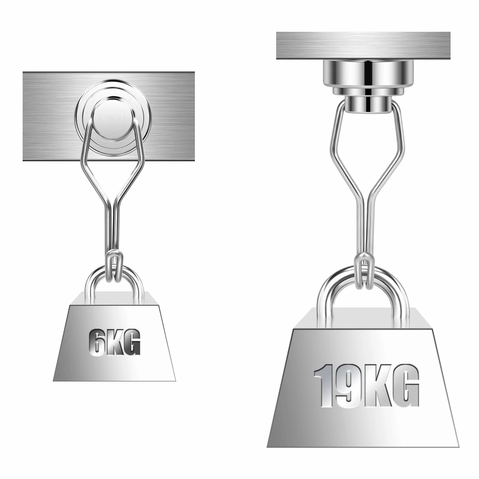 Silwy haczyki magnetyczne 25 mm 4 sztuki magnesy neodymowe