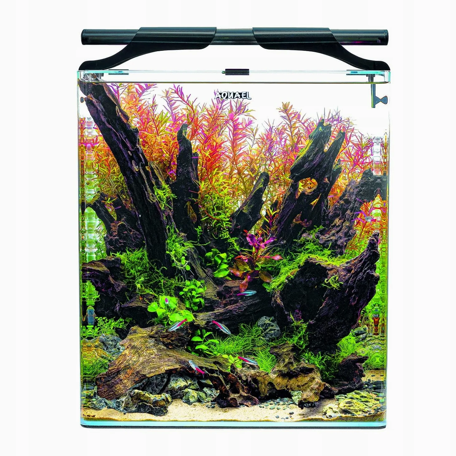 Aquael OptiBent Black Set 70 Akwarium 39x39x45cm, 68L, Filtr Fan, Grzałka, LED Day & Night
