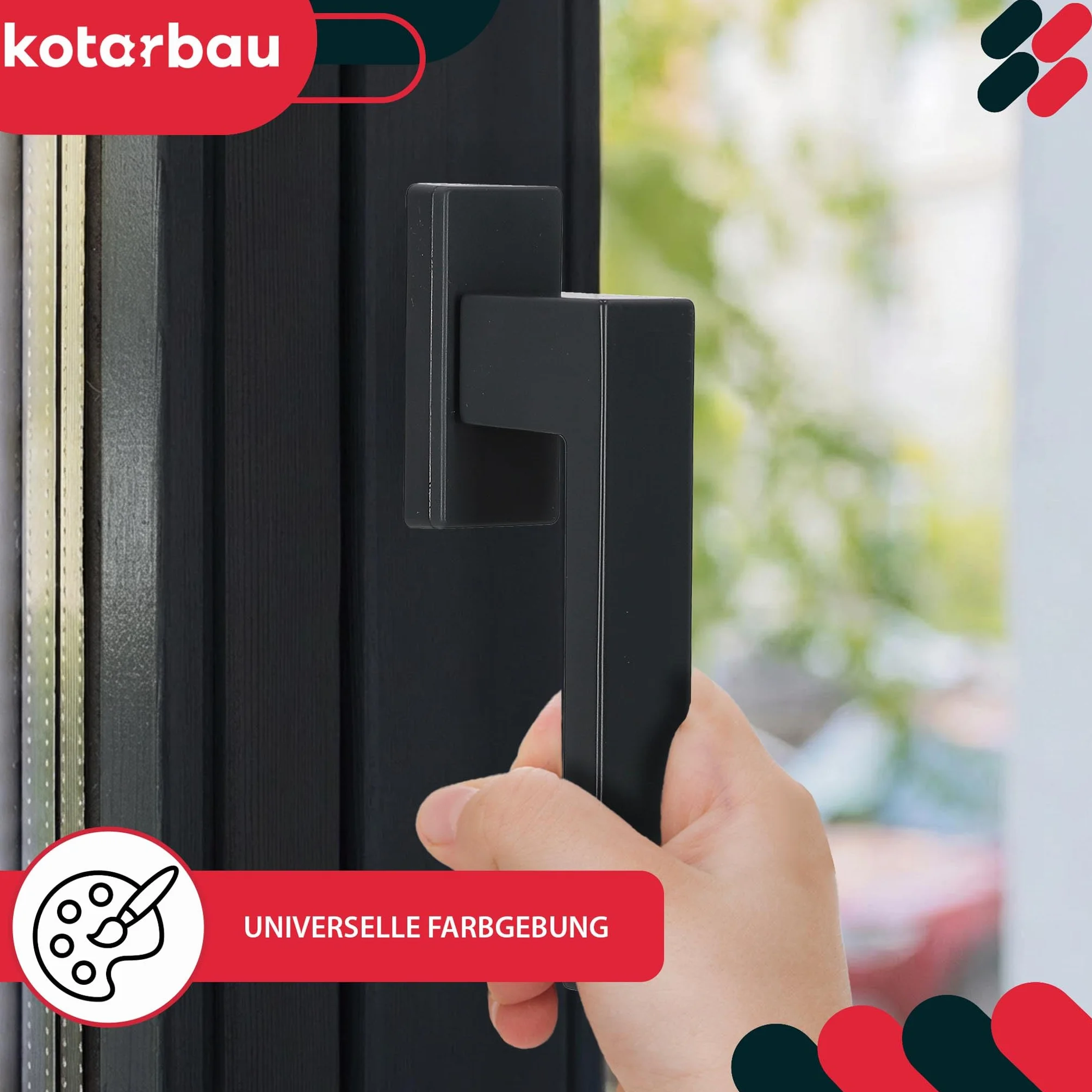 KOTARBAU® Aluminiowy uchwyt okienny, uchwyt do drzwi balkonowych, szary
