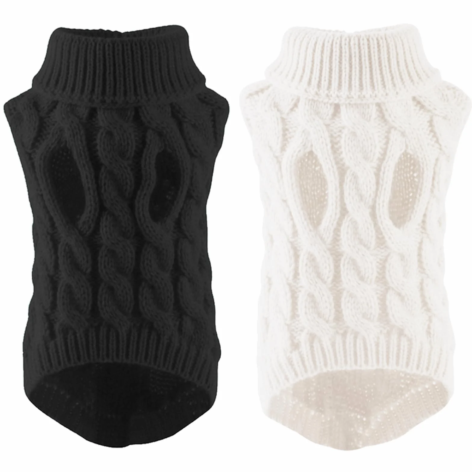 2 szt. Sweter dla psa, sweter dla małych psów, sweter dla średnich psów, ciepły sweter dla psa, stójka, dla Chihuahua, Yorkie, kubek do herbaty