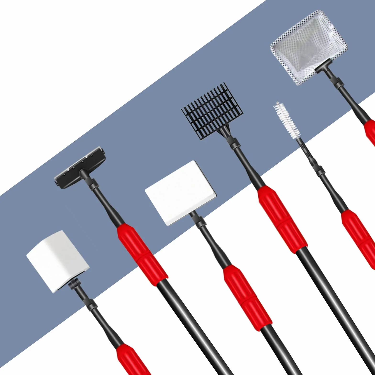 Boxtech Czyścik do akwarium 6 w 1 regulowany zestaw narzędzi z długą rączką