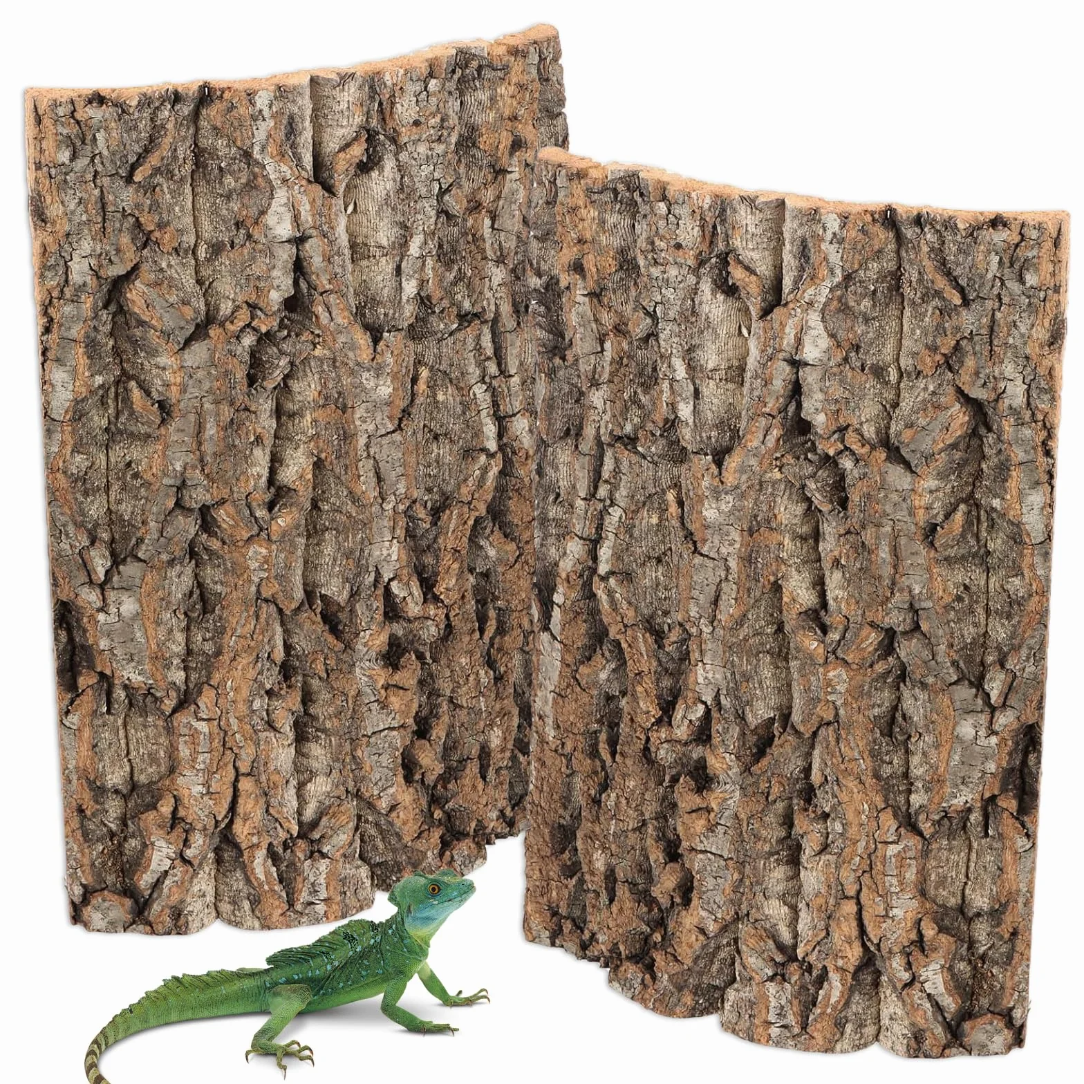 2 kawałki korka, tło do terrarium dla żółwi akcesoria 30 x 20 cm kawałki korka kora drzewa dekoracja terrarium naturalny wygląd kory drzewa dla gadów ptaków powierzchnia do wspinaczki