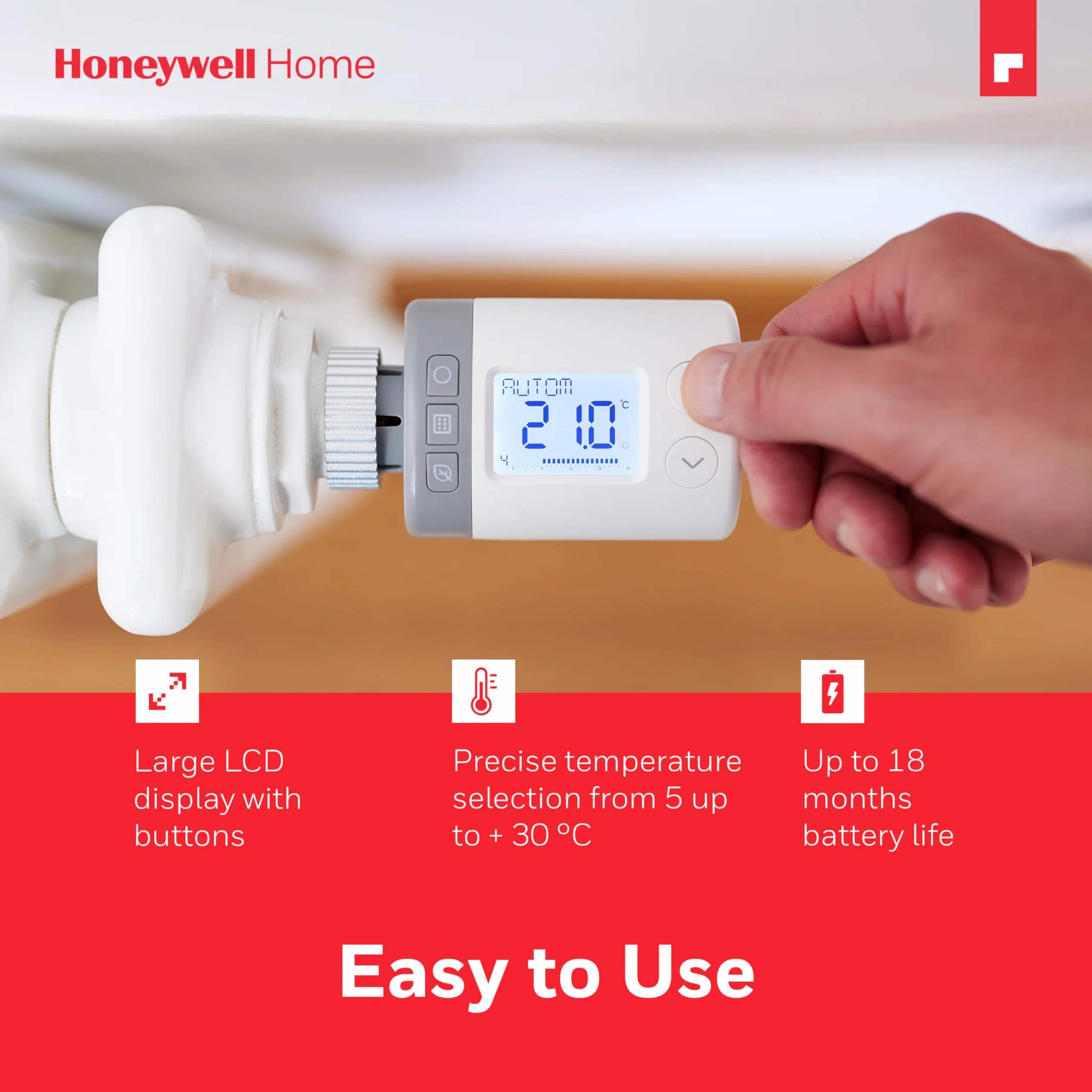 Honeywell Home Rondostat Hr27-2 Głowica Termostatu Biały 9,05 x 7,8 x 7,8 cm