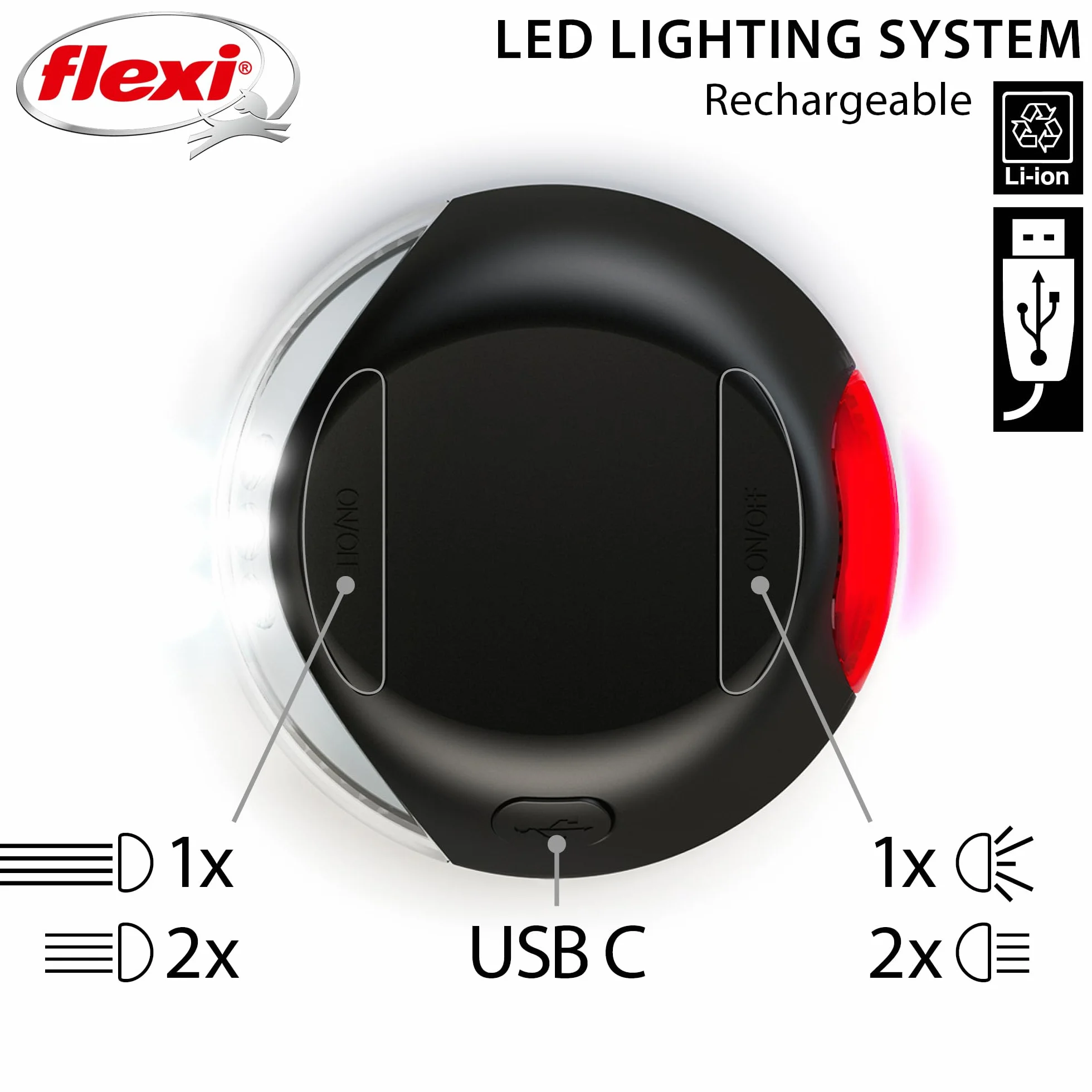 Accessoires pour Laisse LED Lighting System USB black Flexi CFNZLS-551-S