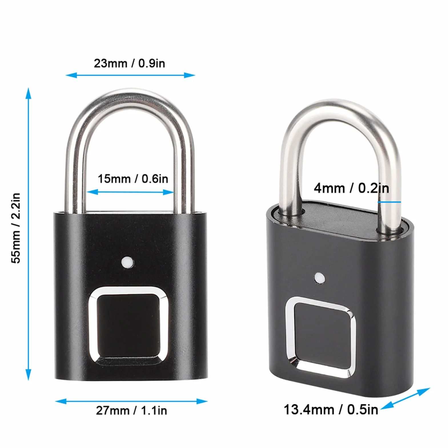 Przenośna Kłódka USB z Czytnikiem Linii Papilarnych i Kluczem do Szafki na Plecak