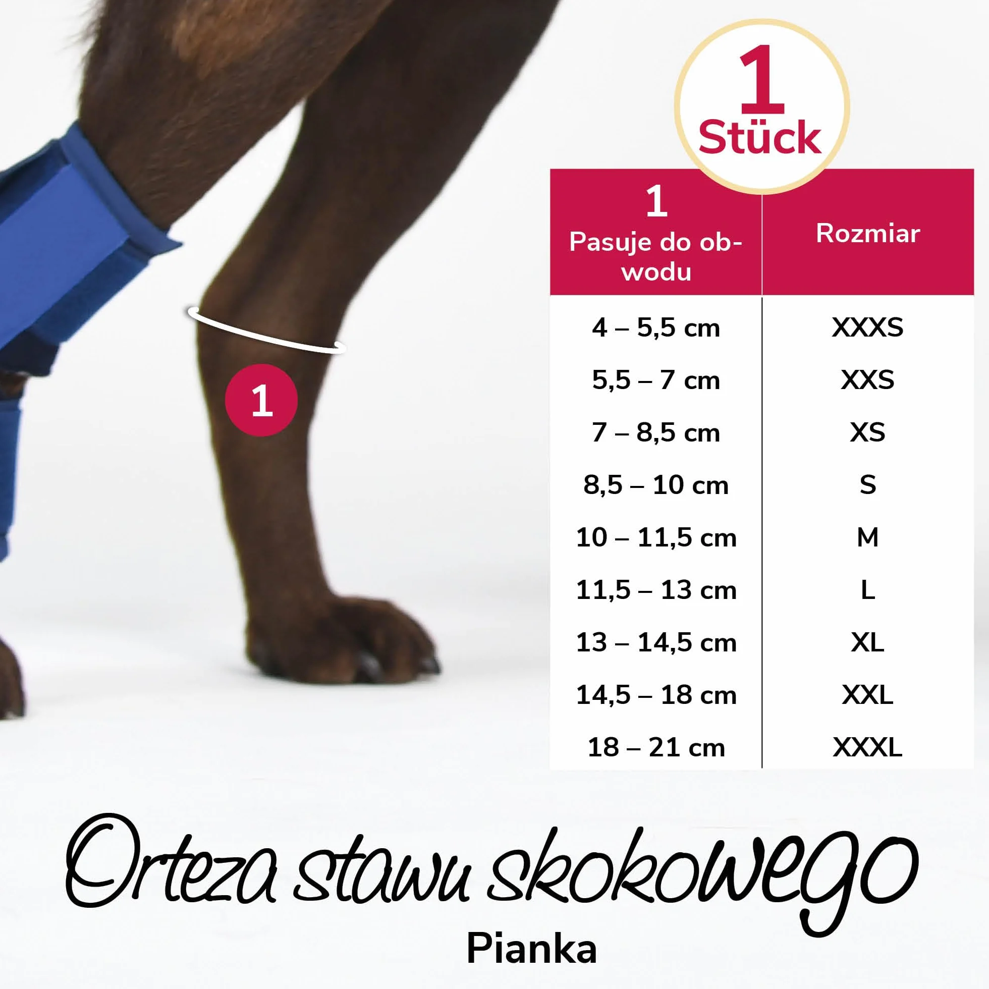 Bandaż na Staw Skokowy z Pianki Rozmiar XS dla Psów & Kotów – Oddychający ze Szynami do Wsparcia Stawu Skokowego przy Artrozie & Niestabilności
