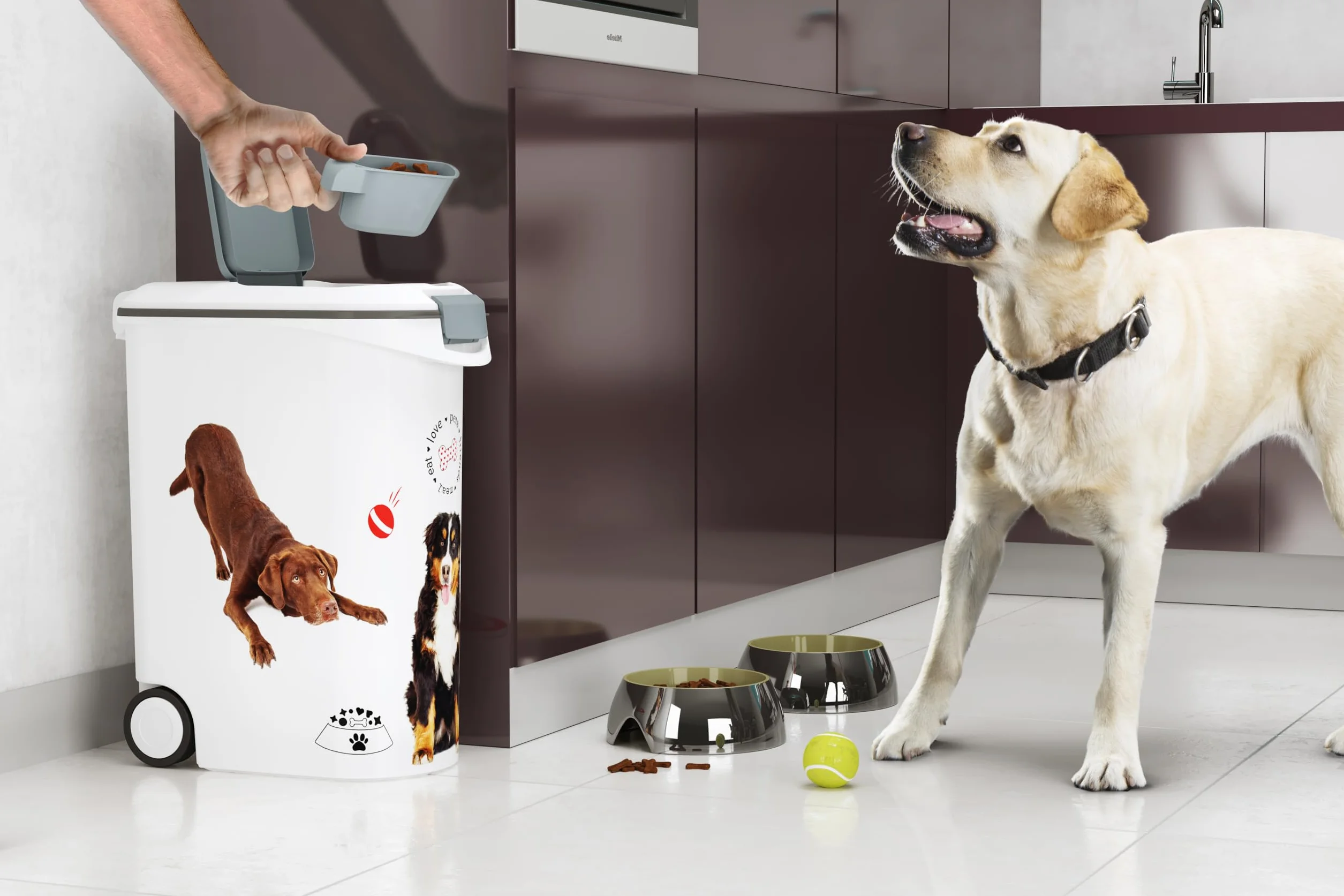 Curver Love Pets Pojemnik na Karmę 20 kg 54 l Biały Szary