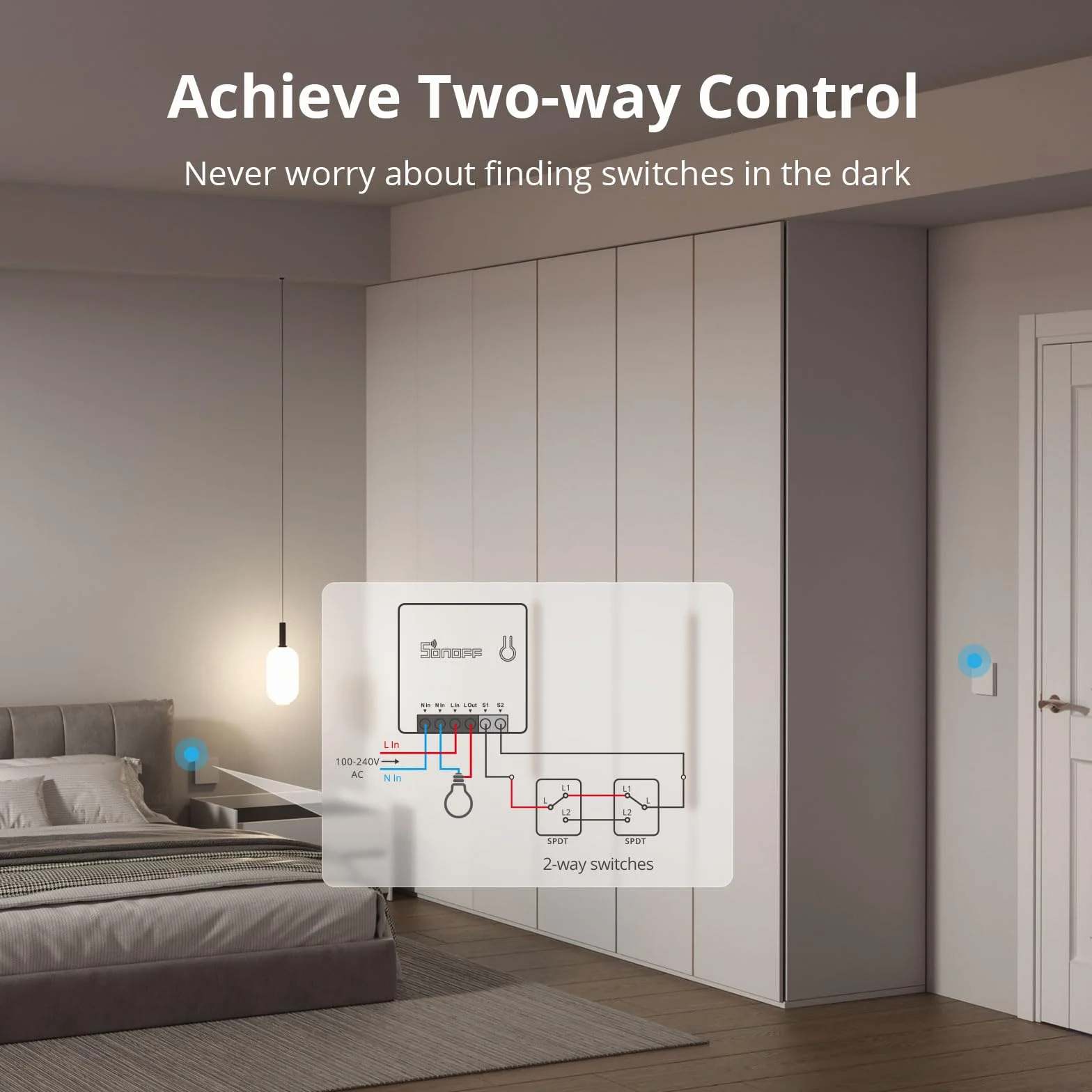 SONOFF ZBMINI Inteligentny Przełącznik ZigBee, 2-Drożny, Kompatybilny z Alexa, SmartThings, Hub, Google Home, ZigBee 3.0 Gateway, 10A/2200W, Certyfikowany