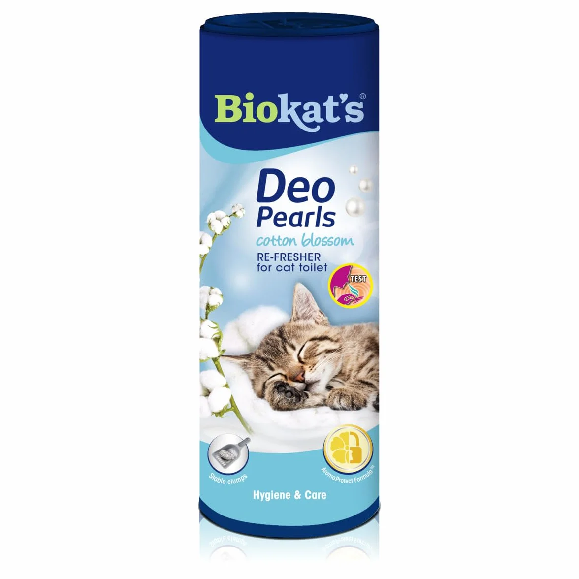 Biokatʼs Deo Pearls Cotton Blossom dodatek do żwirku- Dodatek zapachowy zwiększający trwałość zbrylania żwirku i świeżość kuwety - 1 puszek (1 × 700 g)