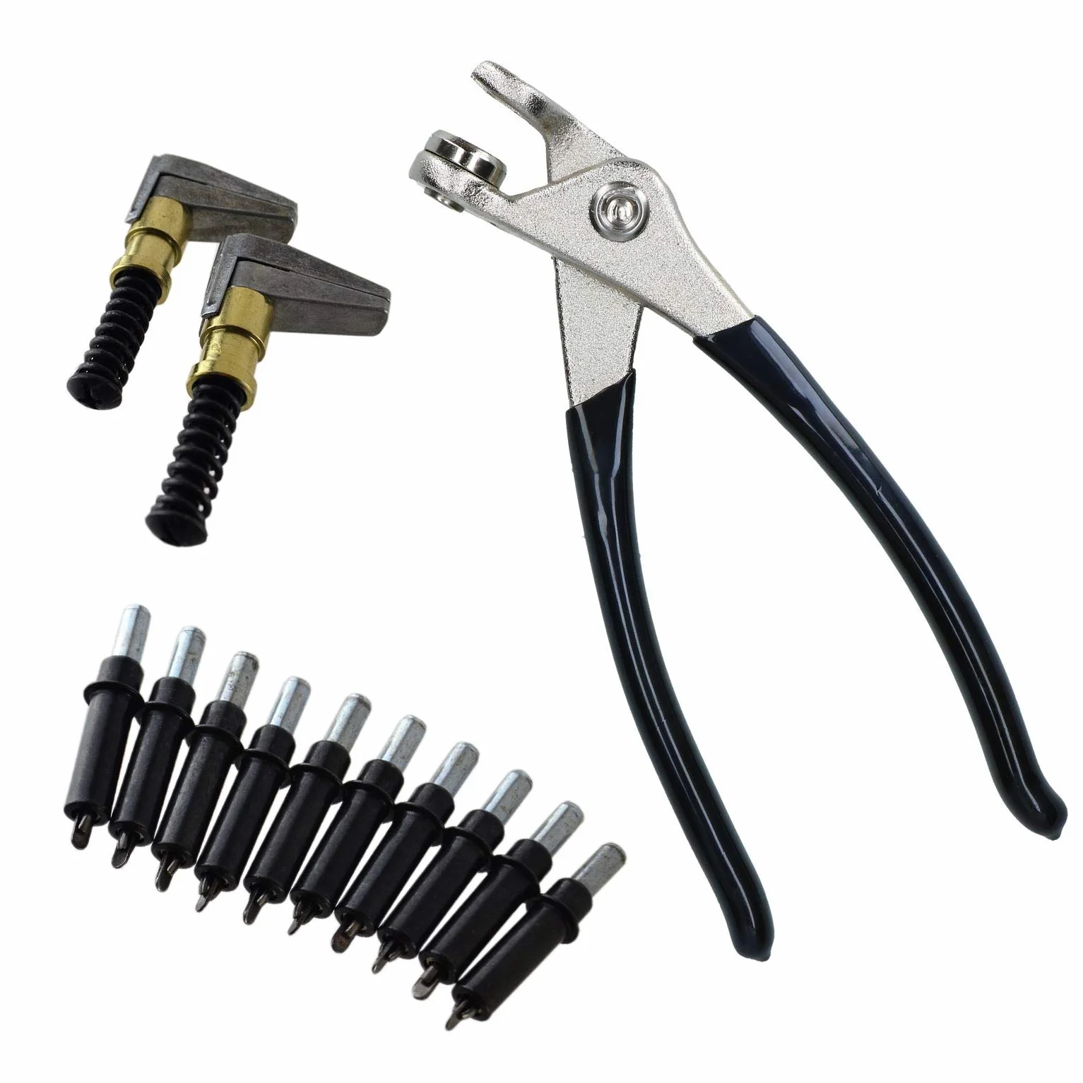 AB Tools Cleco Tymczasowe elementy złączne 5/32" nity, piny (10) szczypce i 2 metalowe zaciski krawędziowe