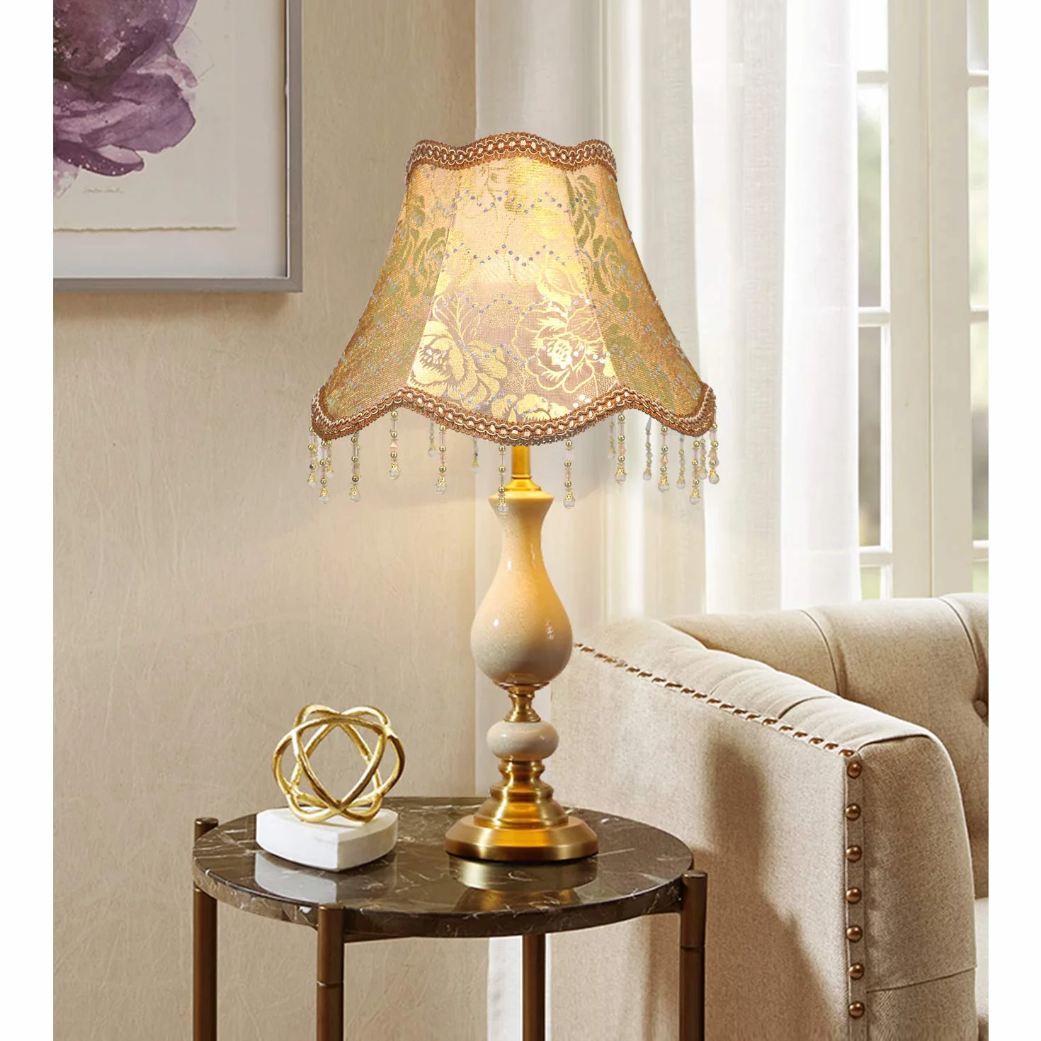 Retro Palace Klosz do Lampy Wiszącej Ręcznie Robione Lampy Stojące UNO, Lampy Podłogowe, Kinkiety, Odpowiedni dla Lamp E14/E27 13x25x20cm Brązowy