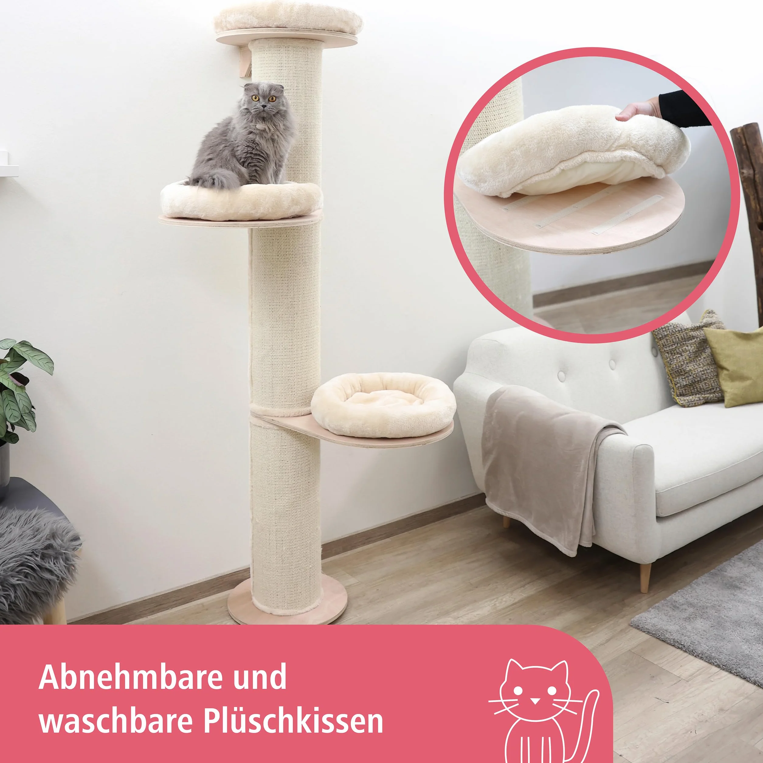 Kerbl Pet Maxi-Pet Wieża dla Kota, Beżowy, 187 x 38 cm