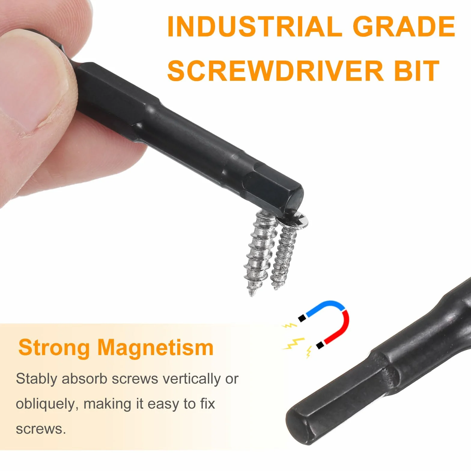 QUARKZMAN 5 sztuk kluczy sześciokątnych wiertło wiertło 2 mm (H2) metryczne 1/4" trzpień sześciokątny 2" (50 mm) długość S3 stal magnetyczny śrubokręt bity standard przemysłowy sześciokątny