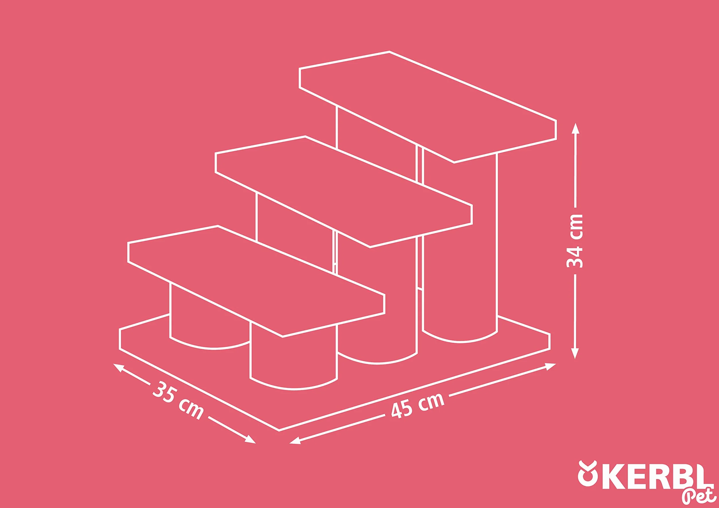 Kerbl Stopnie Biały Brązowy XL 35 cm 45 cm