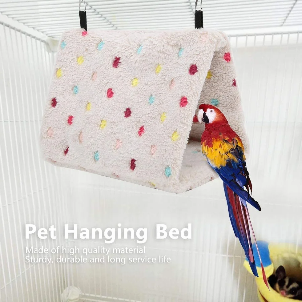 Pluszowe gniazdo dla ptaków Hamster Chomik Wiszące łóżko Klatka dla papugi Papużka falista Papuga Nimfa Conure Sugar Glider (S)