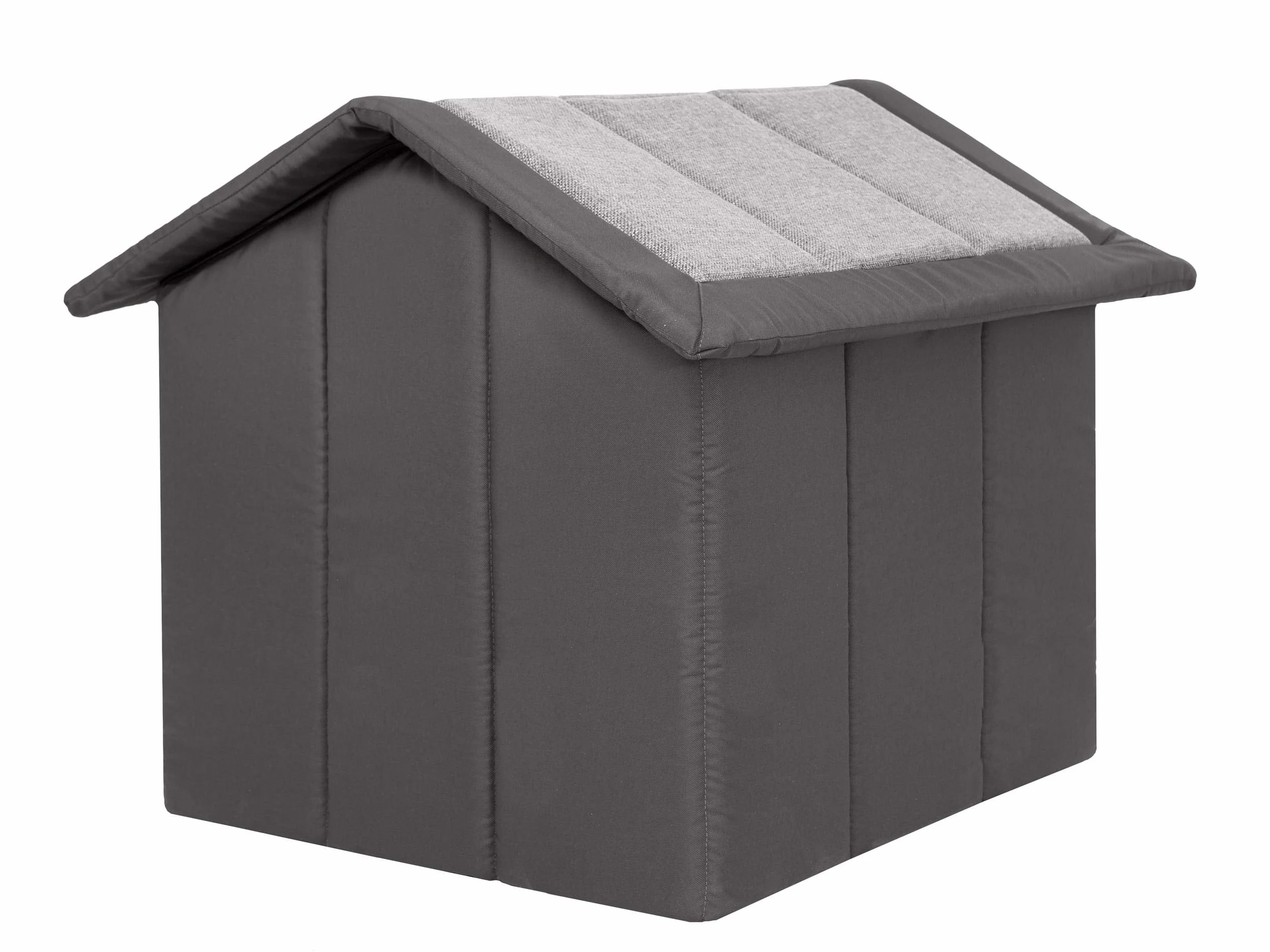 PillowPrim Buda dla psa z legowiskiem XL 60 x 55 cm jasnoszara grafitowa