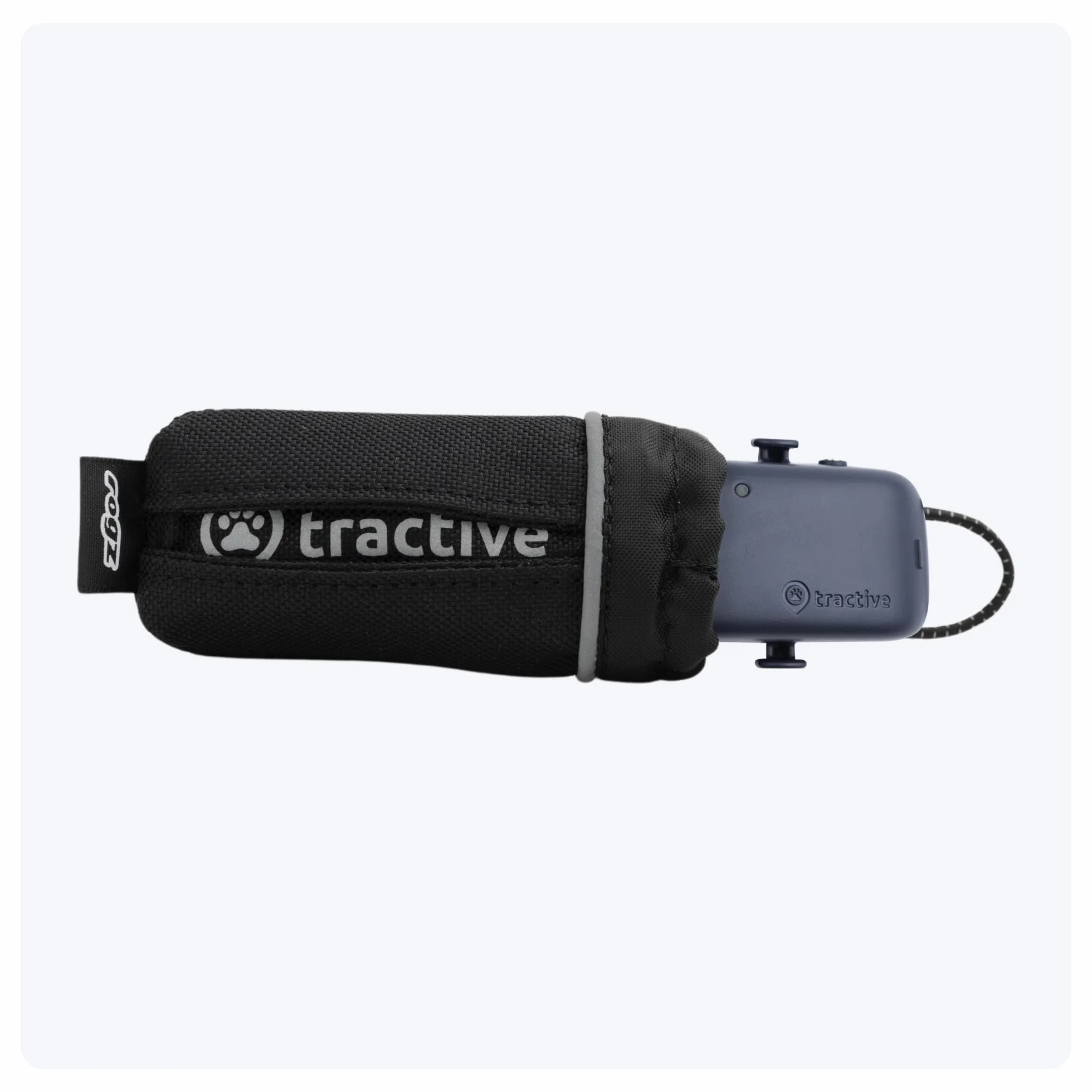 Tractive — torebka na lokalizator Rogz. Bezpieczne mocowanie lokalizatora GPS dla psa do obroży (z paskami na rzepy).