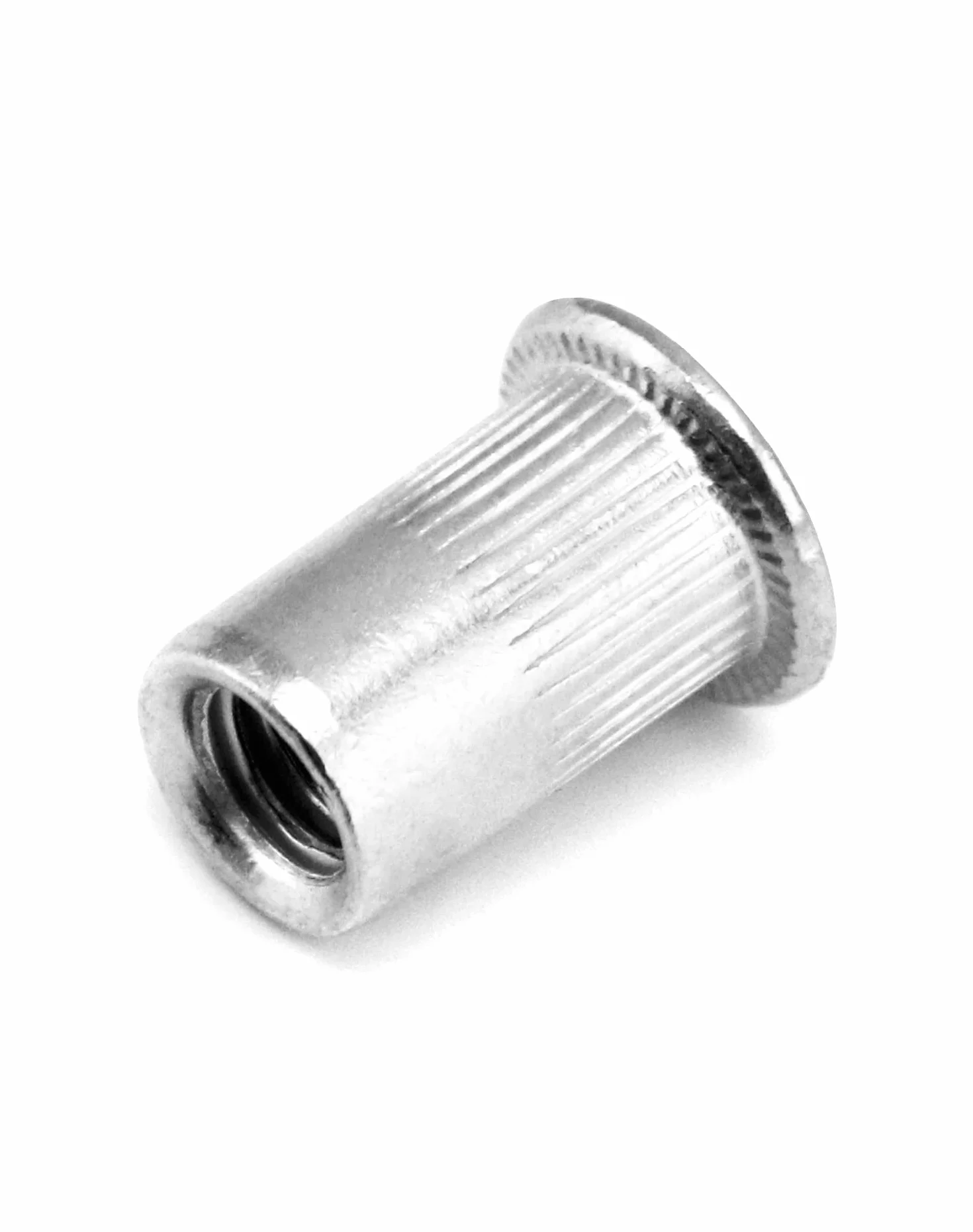 QWORK 50-częściowy zestaw nakrętek nitowych M6, srebrna nakrętka zaślepiająca, gwintowana nakrętka nitowa, stop aluminium, do mocowania dekoracji mebli rzemieślniczych