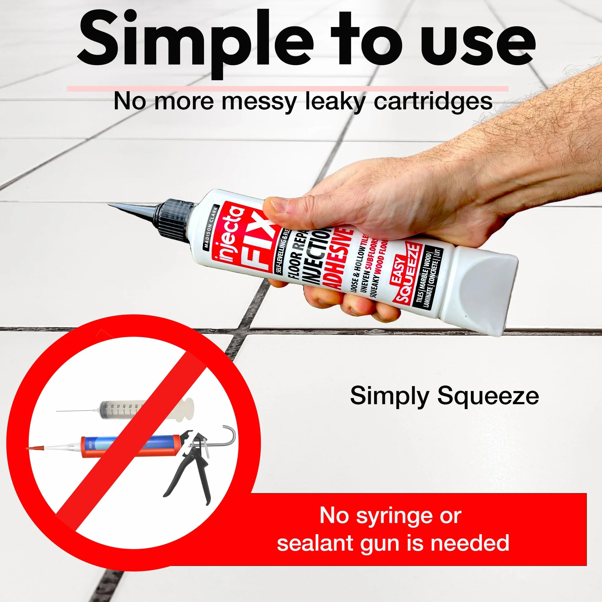 Easy Squeeze Elastyczny mocny klej do naprawy podłóg płytek drewna LVT laminatu