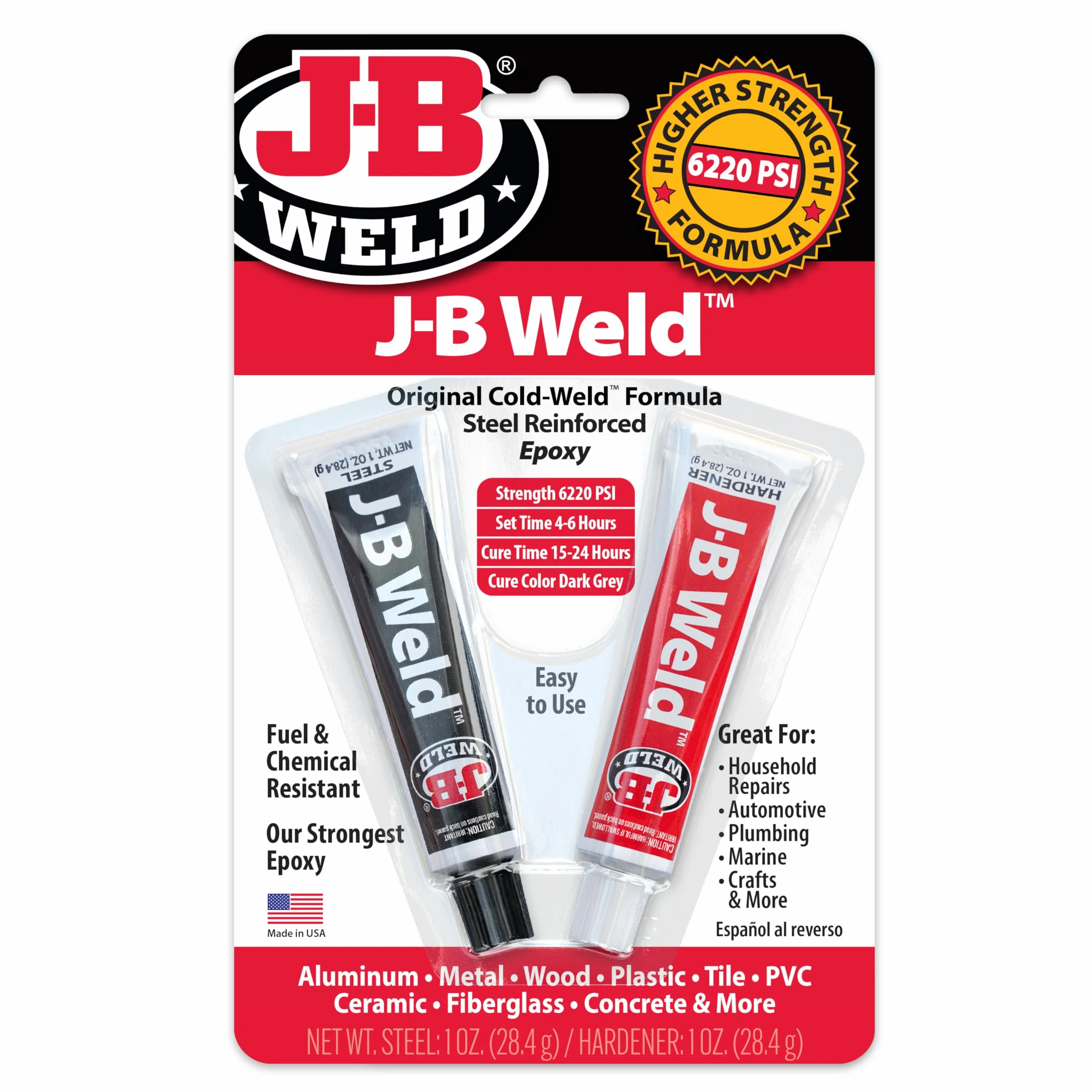 JB Weld Original Cold-Weld 8265-SUK stal wzmocniona żywicą epoksydową - ciemnoszara (opakowanie może się różnić)