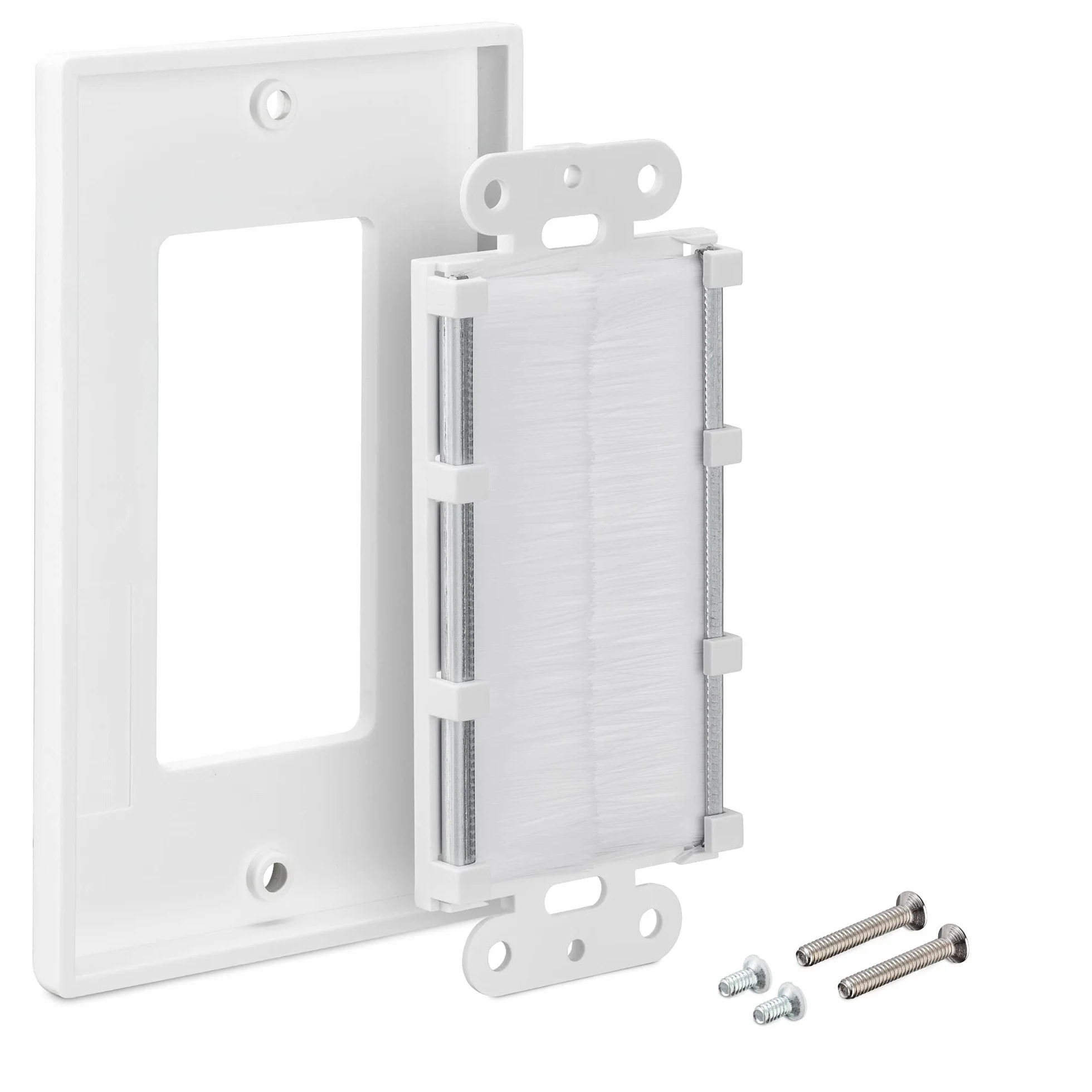 kwmobile Płyta ścienna Szczotka - Zestaw 2 x Przejściówka na kable Wyjście audio - Gniazdo podtynkowe do HDMI Hi-FI HDMI TV