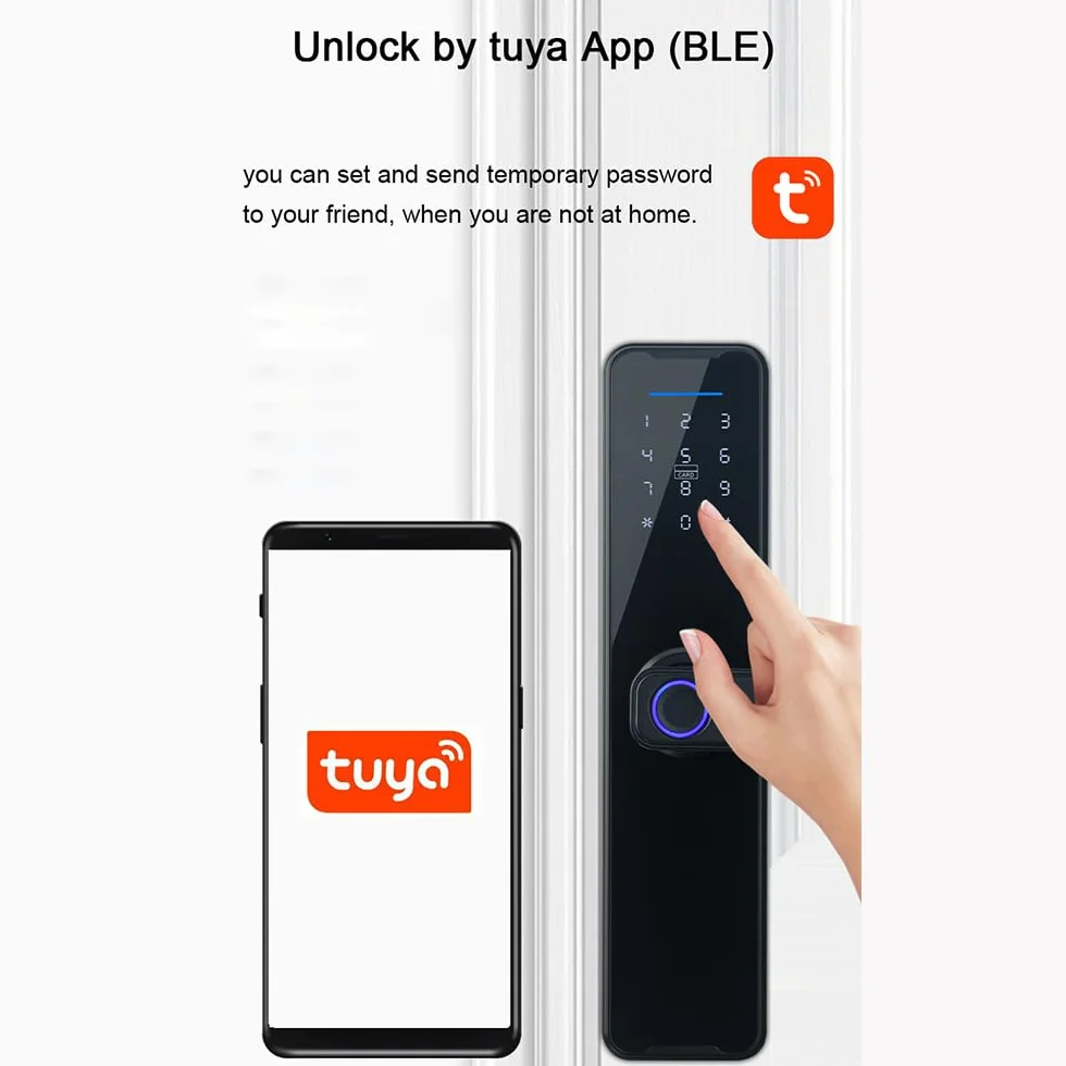 Smart Lock zamek do drzwi z odciskami palców, klawiatura z uchwytem, elektroniczny zamek do drzwi inteligentny
