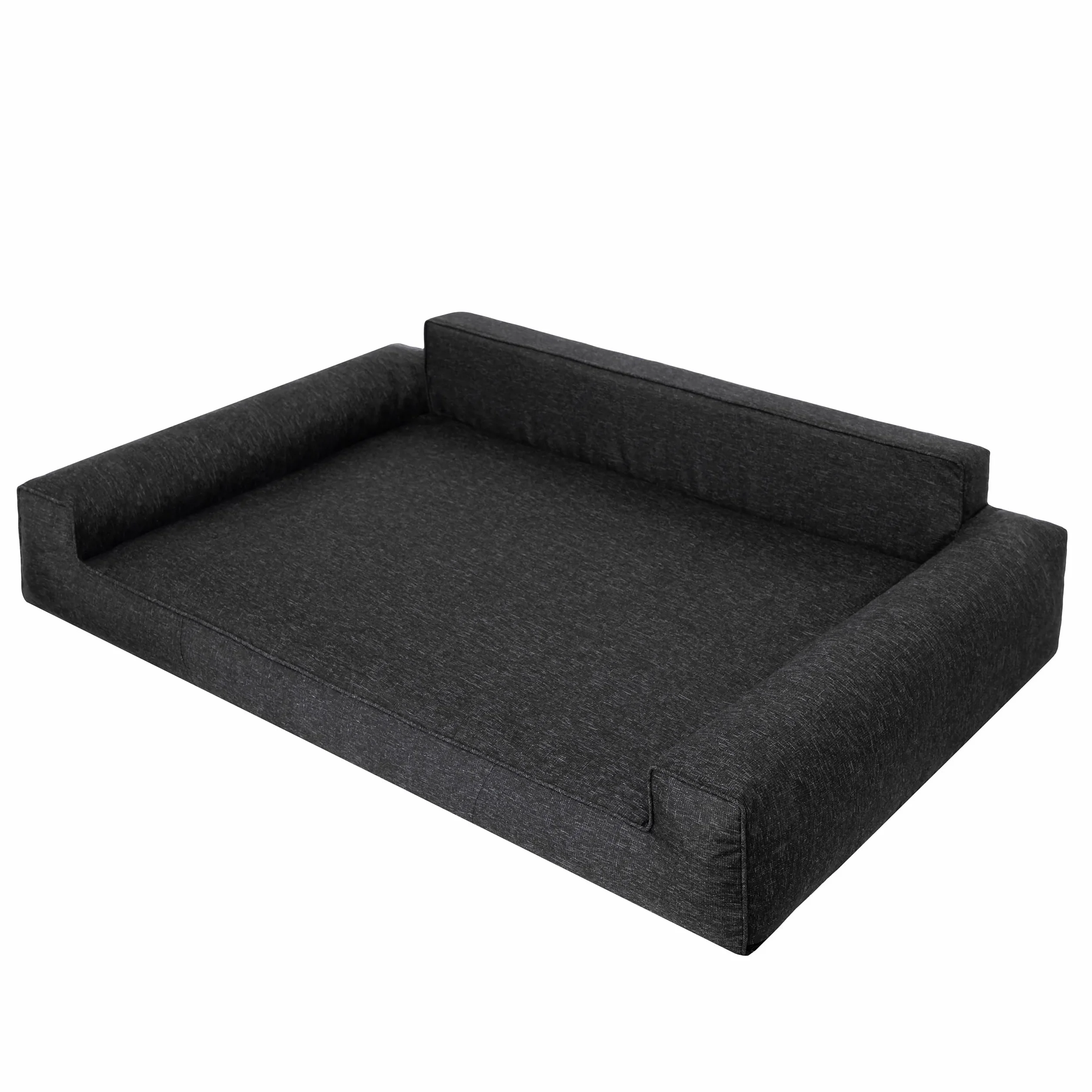 PillowPrim Legowisko dla psa, materac dla zwierząt domowych, legowisko dla kota, poduszka dla psa, legowisko dla psa, ortopedyczne, popiół, 55 cm, czarne, 98 x 66 cm