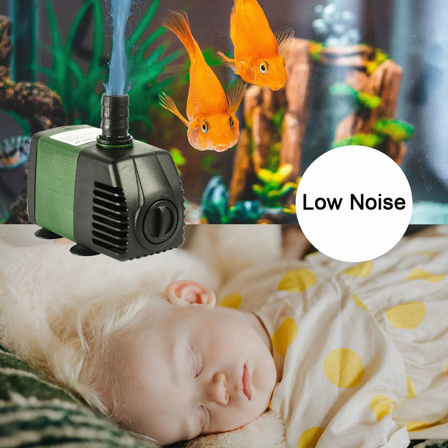 pompa wodna 25 W, 1500 l/h, wodoszczelna, 2 dysze do stawu, studni, akwarium, ogrodu, oczka wodnego, akwarium