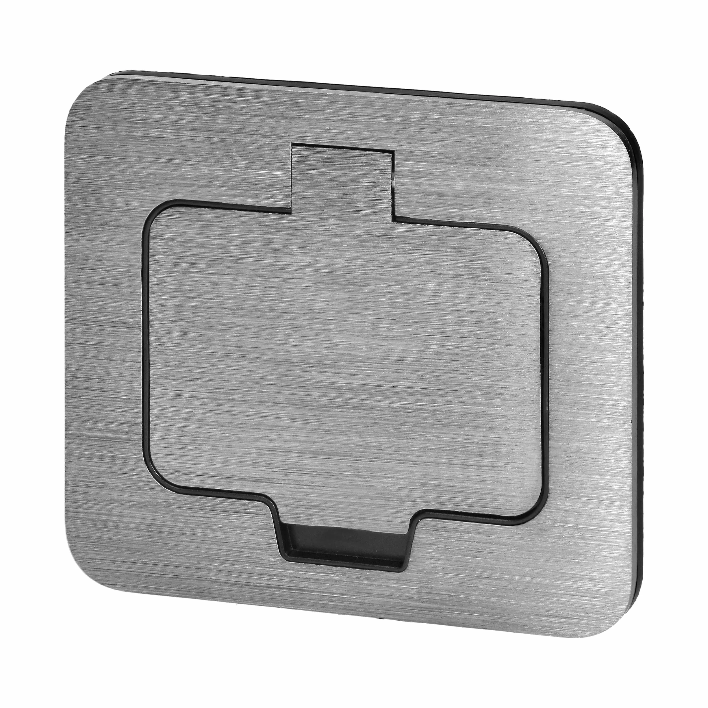 Gniazdo Elektryczne Podtynkowe IP55 z Klapką Wodoodporne Gniazdo Typ E do Blatu Kuchennego Biura Wyspy Kuchennej i Ogrodu (szczotkowane aluminium)