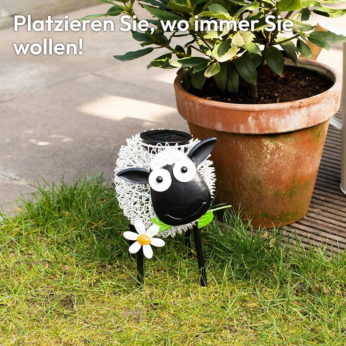 Gadgy lampy solarne zewnętrzne | owce dekoracje ogrodowe solarne z efektem cienia | metalowe figury ogrodowe