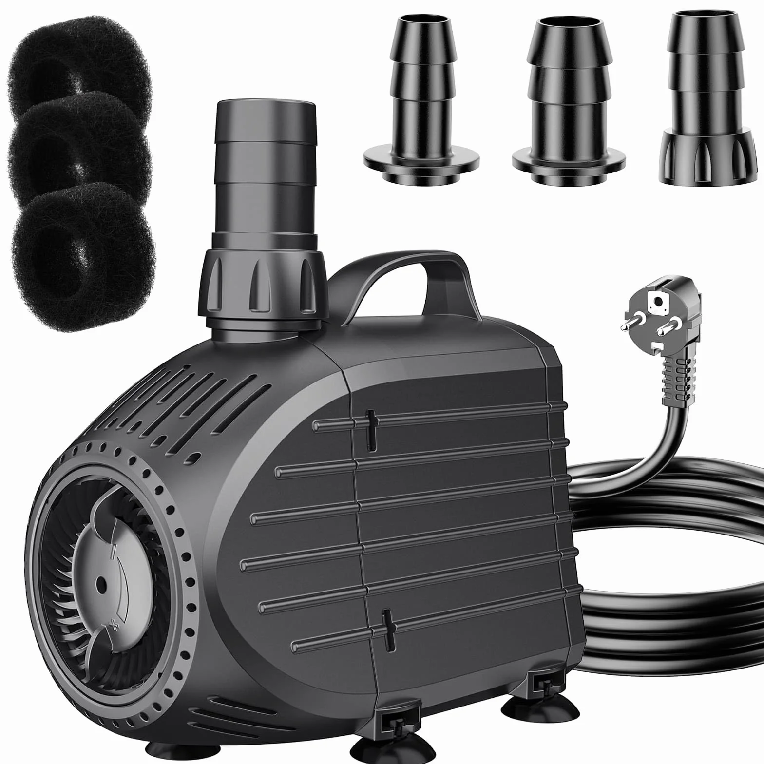 Billing Ultralekka pompa do oczka wodnego z filtrem, 80 W, 4500 l/h, pompa do fontanny, pompa do akwarium, do stawu, fontanny, pompa głębinowa do fontann, pompa do fontann i fontann