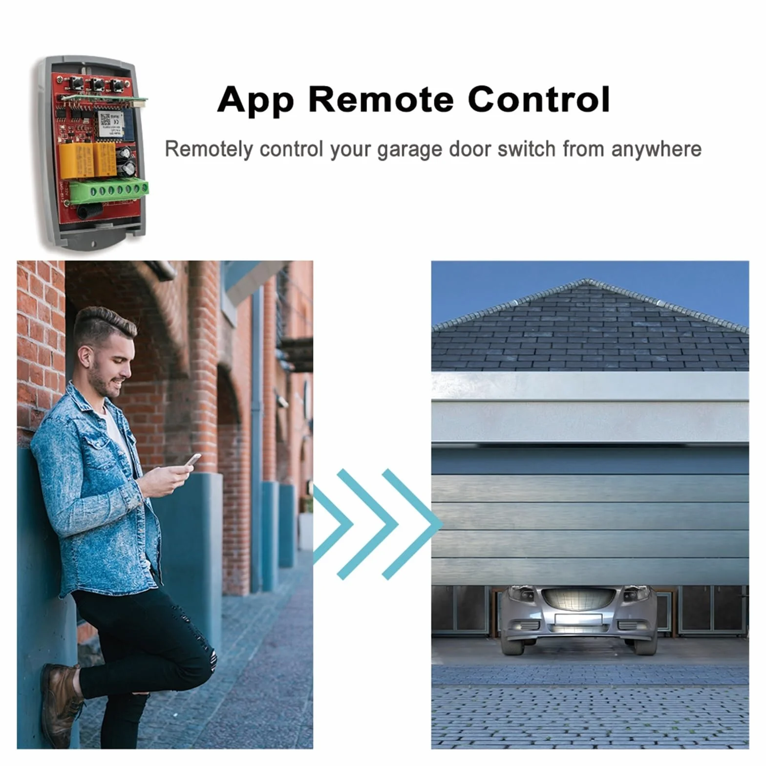 Zestaw do otwierania bramy, Tuya automatyczne sterowanie bramą otwieracz otwieranie drzwi garażowych 433 brama zewnętrzny odbiornik 12v 24v 220v bezprzewodowe moduły sterujące portalem(DC 12V-24V)