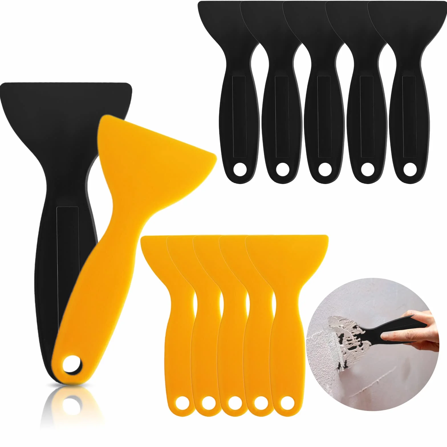 Zestaw 12 noży do szpachli z tworzywa sztucznego, nóż do wypełniania, narzędzie skrobak plastikowy, do uszczelniania, łatania, naklejek, tapet, szpachli do malowania samochodu, skrobaków