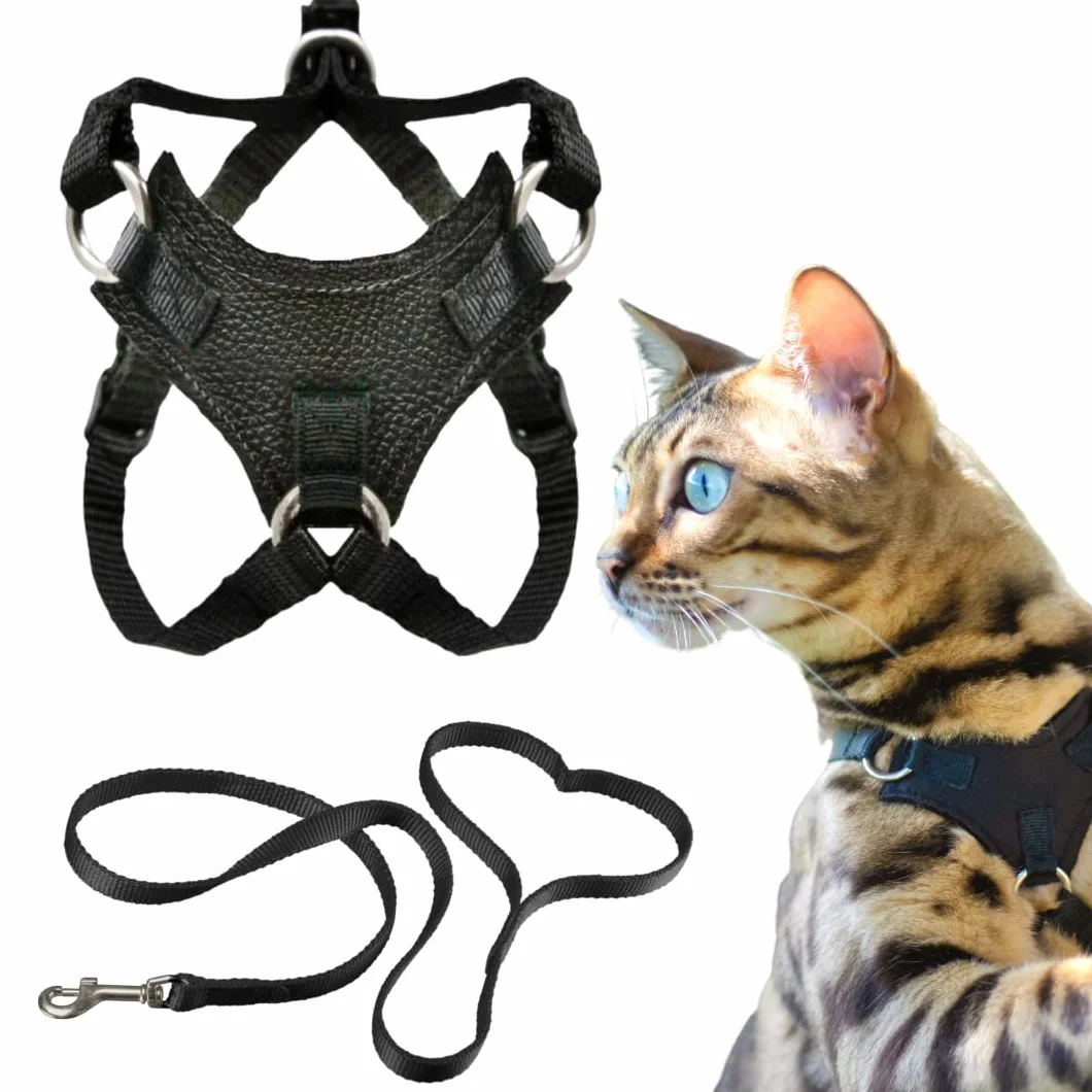 Houdini™ Vegan Leather Escape Proof Kitten zestaw uprzęży i smyczy – od OutdoorBengal for Walking Kittens (S)