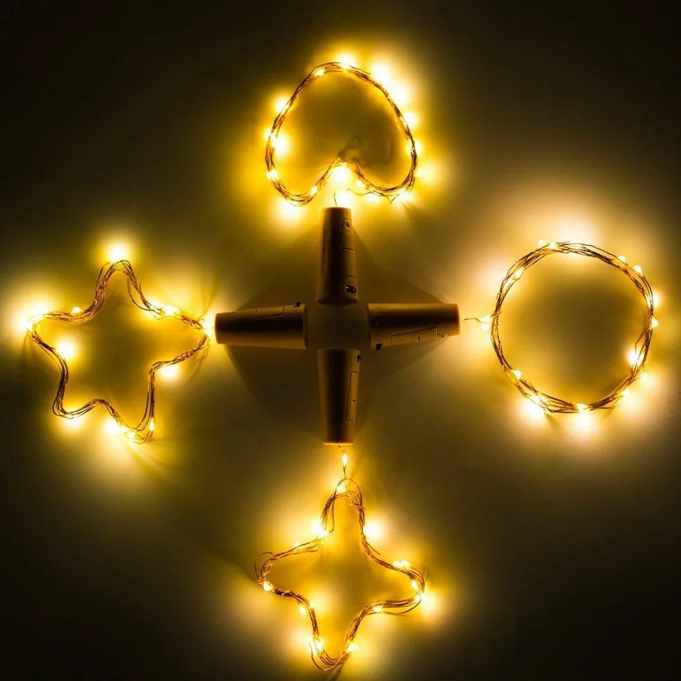 Vicloon 12 lampek LED do butelek, 2 m, 20 diod LED, szklany korek, łańcuch świetlny z 12 zapasowymi bateriami, do ogrodu, na wesele, Walentynki, dekoracja LED (ciepła biel)
