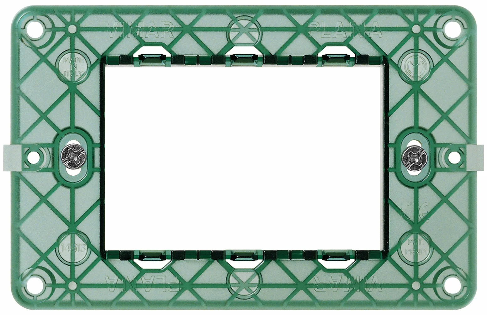 Vimar 0T14613 3-modułowy uchwyt, ze śrubami do 3-modułowych puszek, 10 sztuk