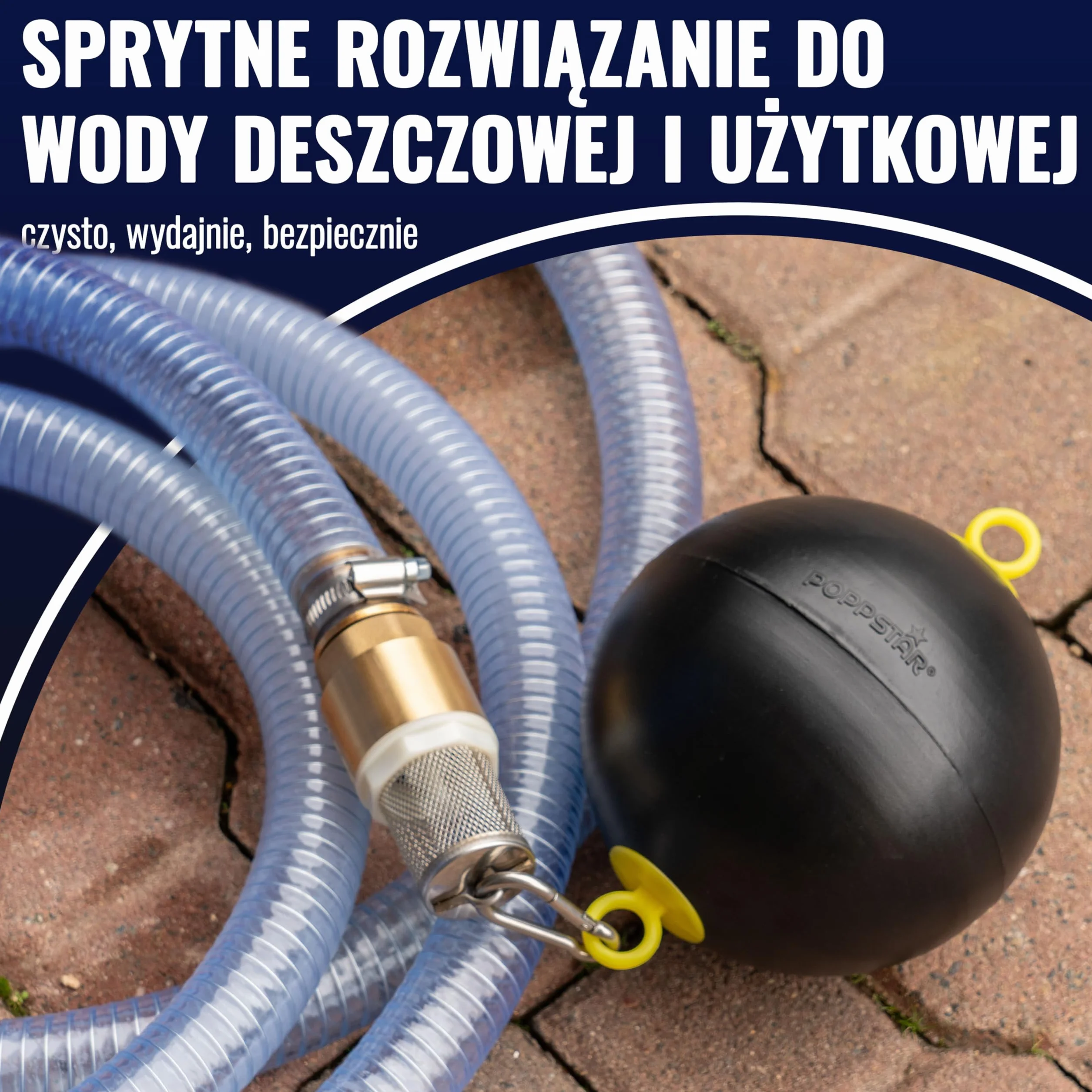 Poppstar zestaw do odsysania pływak 6" z karabinkiem 5x50mm