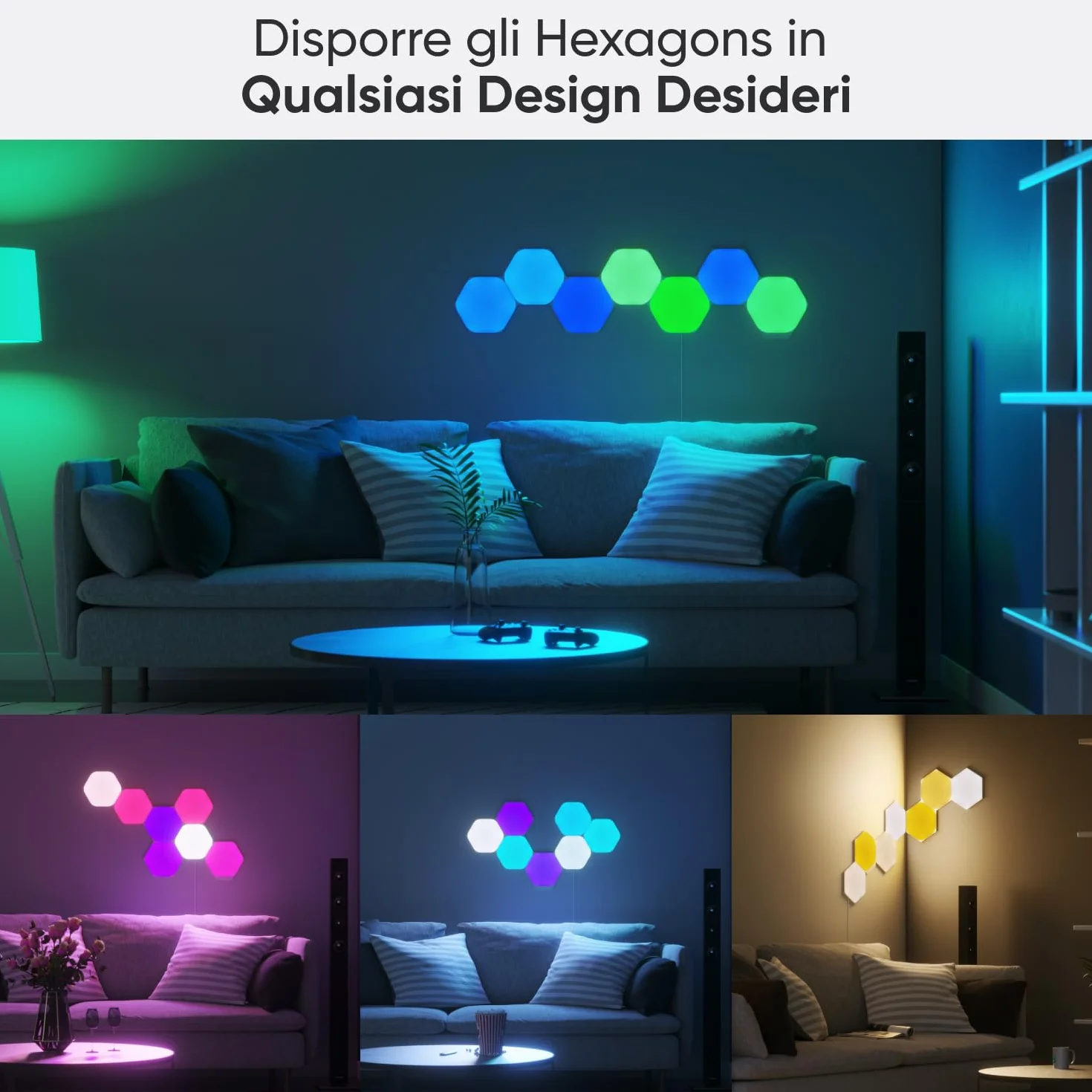 Nanoleaf Shapes Zestaw Oświetleniowy, Wielokolorowy, 9 sztuk