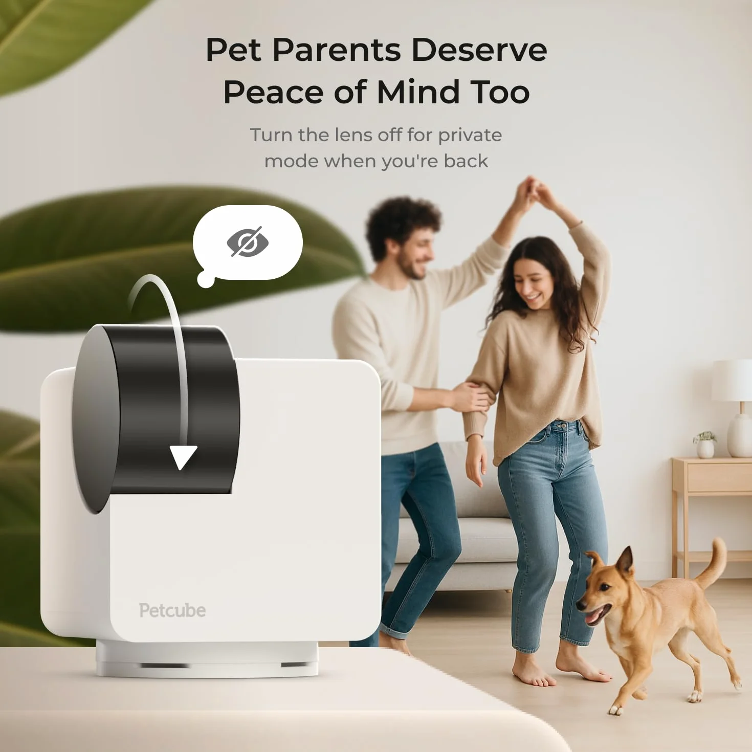 Petcube Kamera Cam 360, interaktywna kamera WiFi bezpieczeństwo zwierząt domowych i domowych z aplikacją na telefon, wideo HD 1080p, obrót 360°, noktowizor, dwukierunkowe audio, inteligentne alerty do